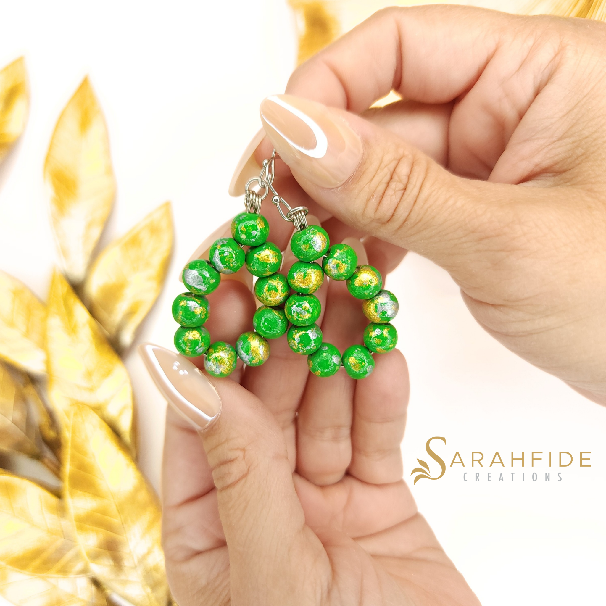 Bright Green Lux Chunky Small Tear Drop Earrings