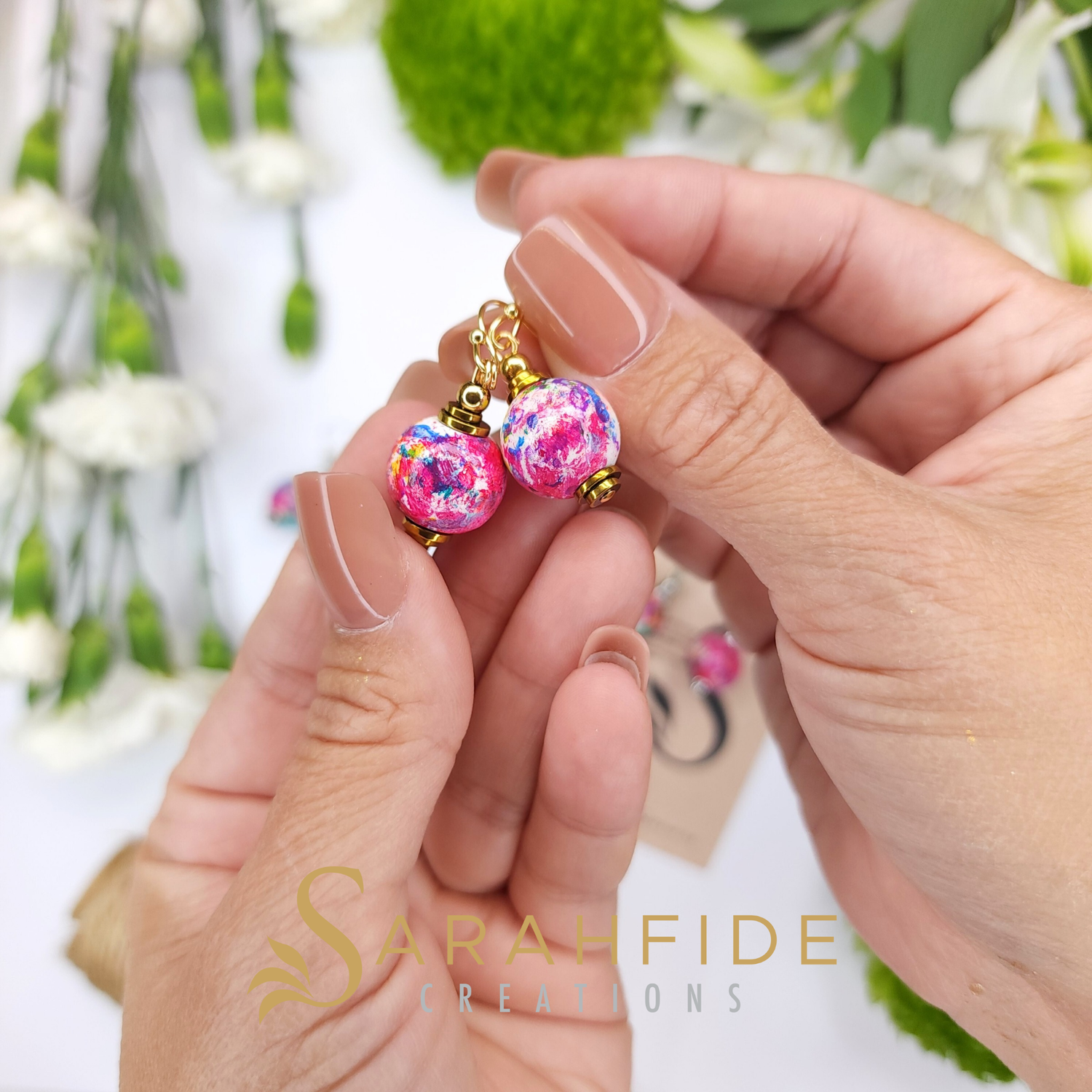 Free Shipping on All Jewelry

Sarah created these beautiful earring using her Garden Goddess paint design.

The Garden Goddess Collection is a picture of my heart—full of joy, hope, and love—hand-painted onto every bead. It’s the essence of femininit