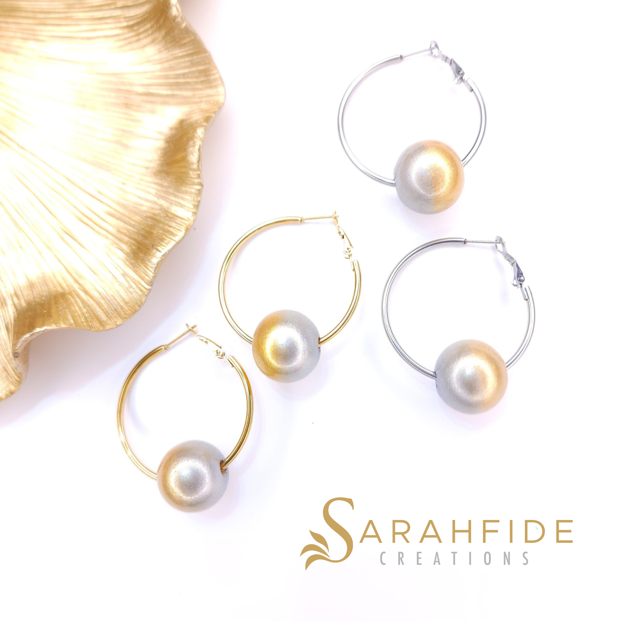 Platinum Bougie Hoop Earrings in gold and silver hoop options