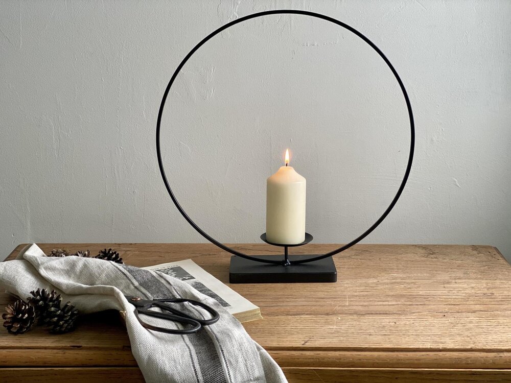 Black Metal Ring Candle Holder | $25.49