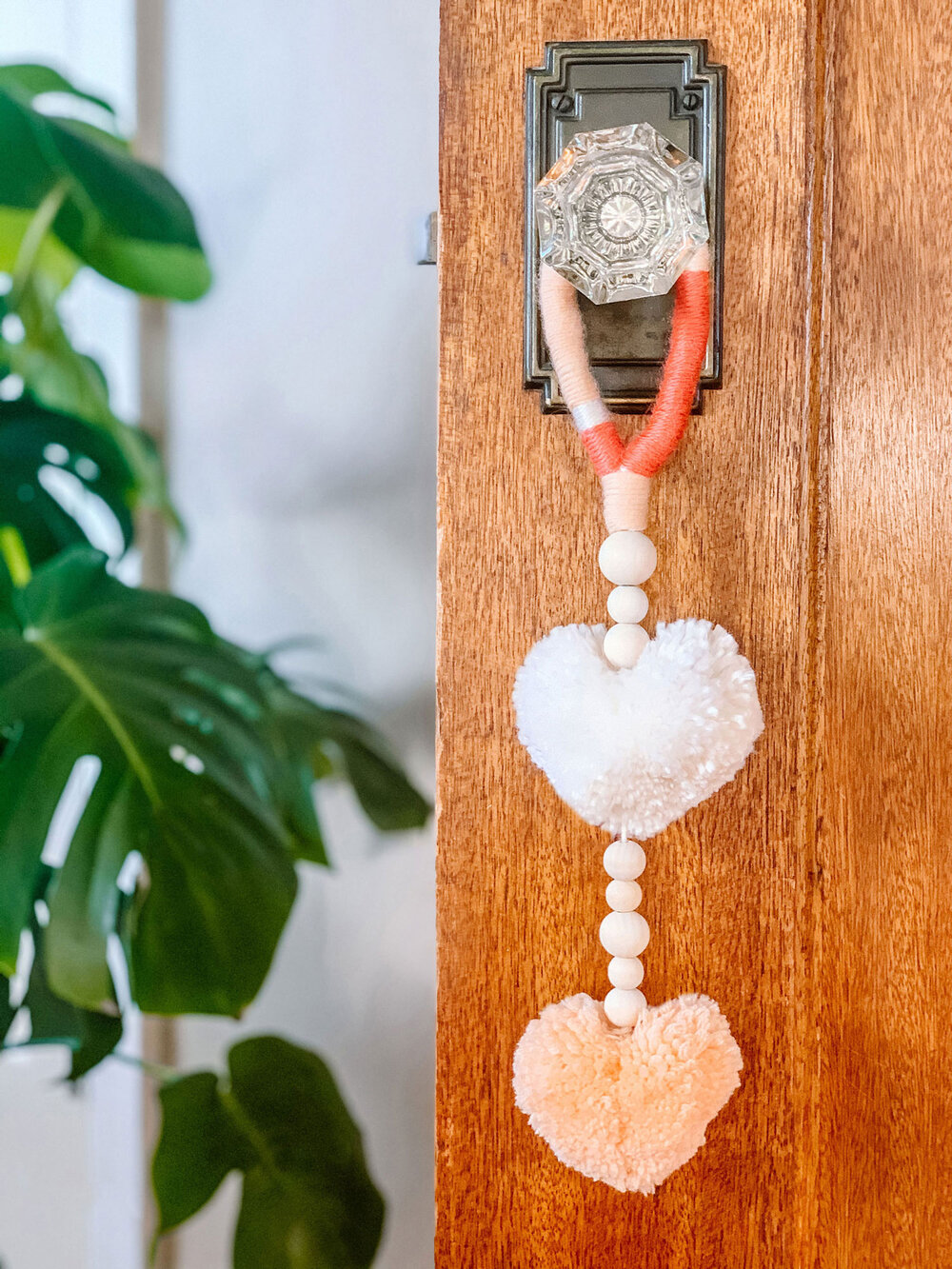 How to Make a Heart Pom Door Hanger