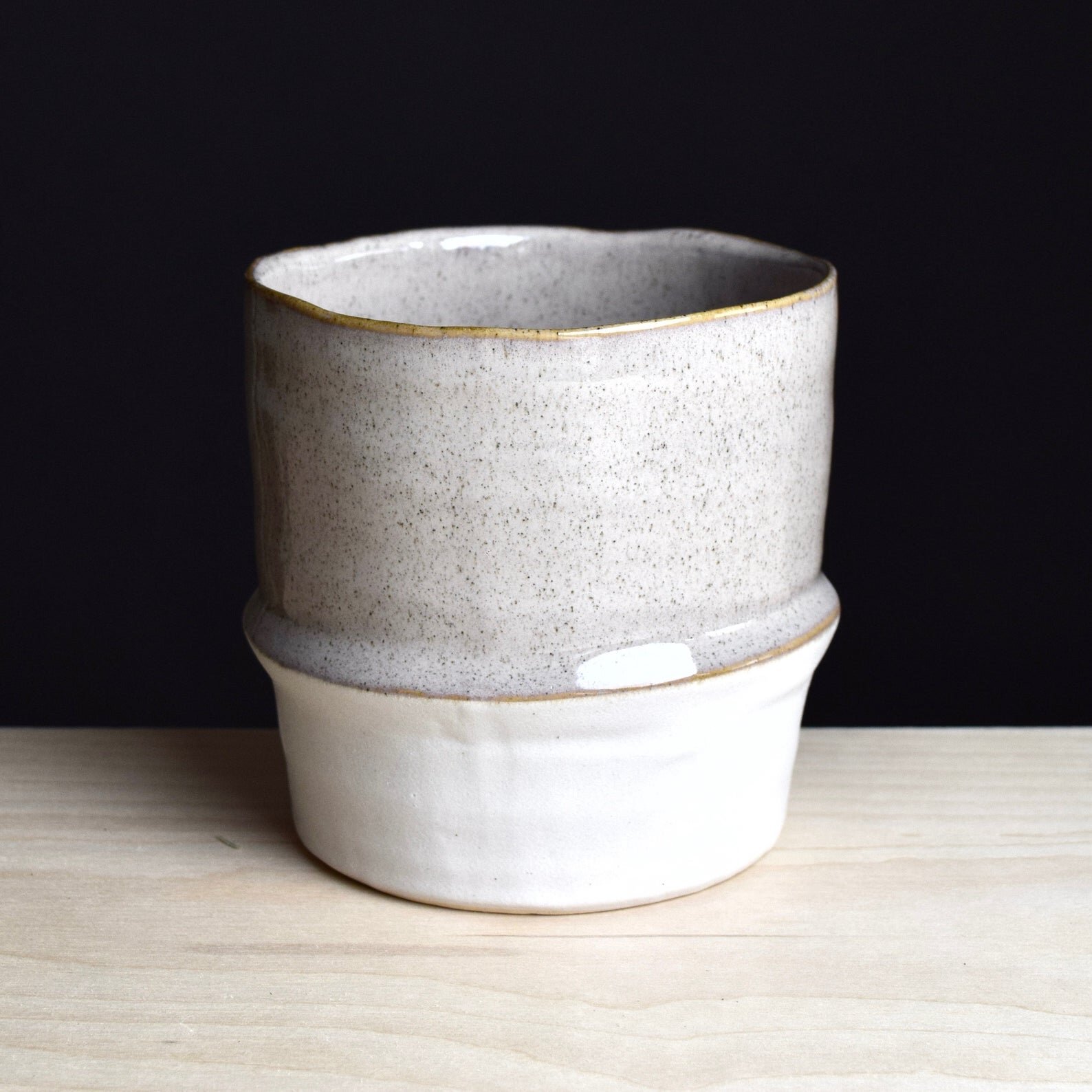 Taupe &amp; Bone Ceramic Planter | $28