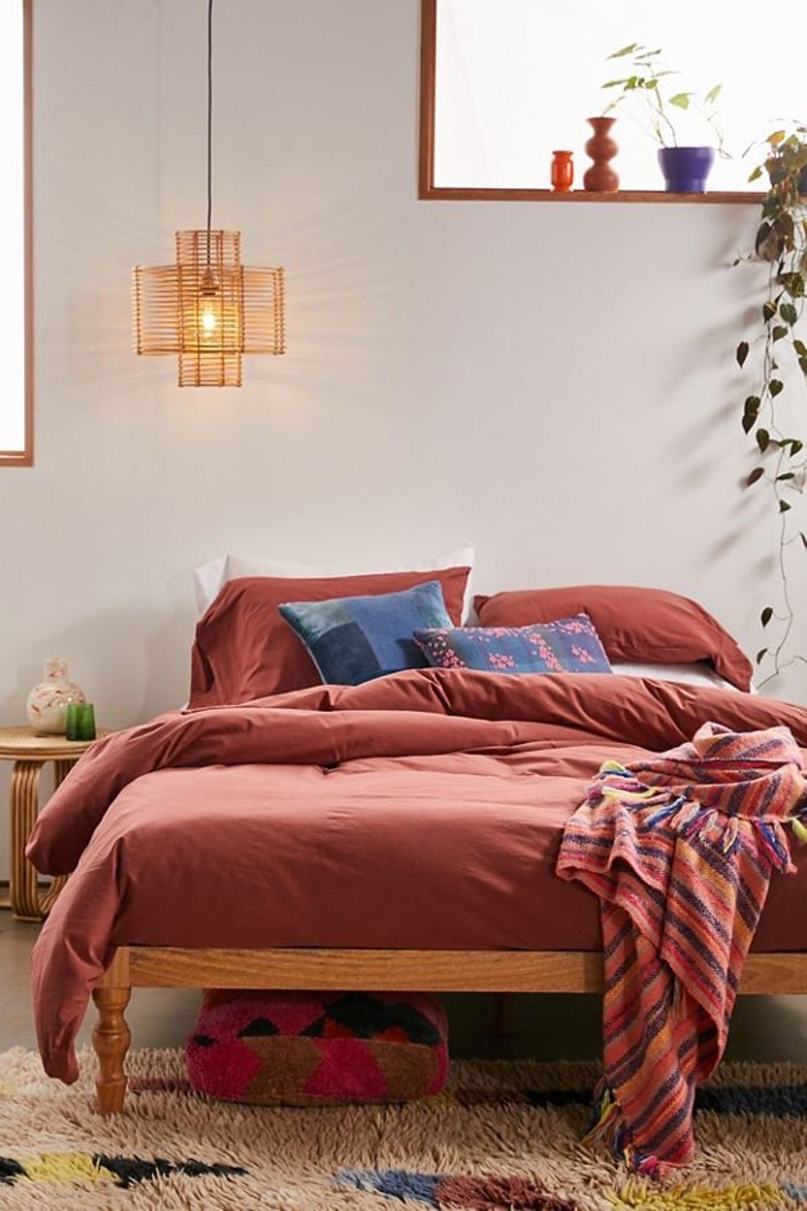 Brick Red Cotton Bedding Set | $26+ 