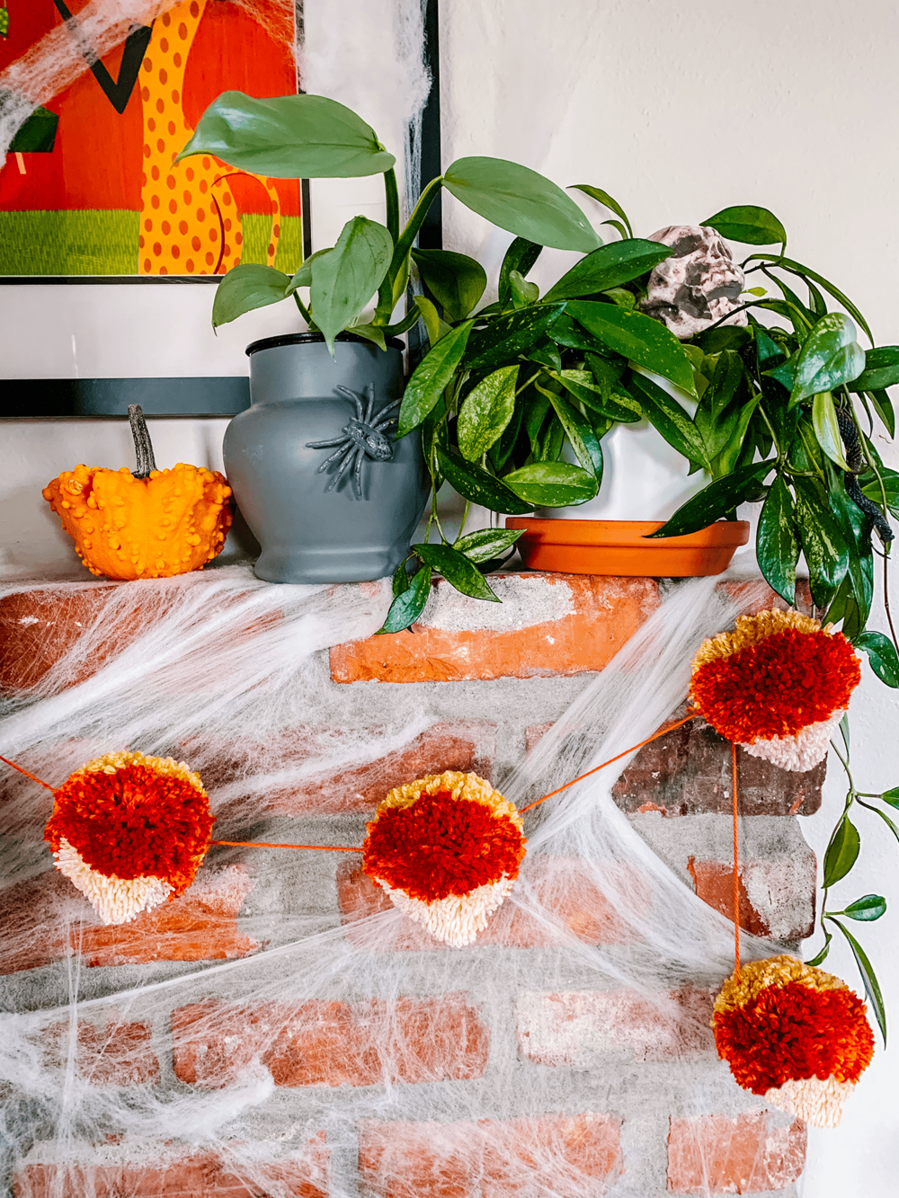 How to Make a Candy Corn Pom Garland