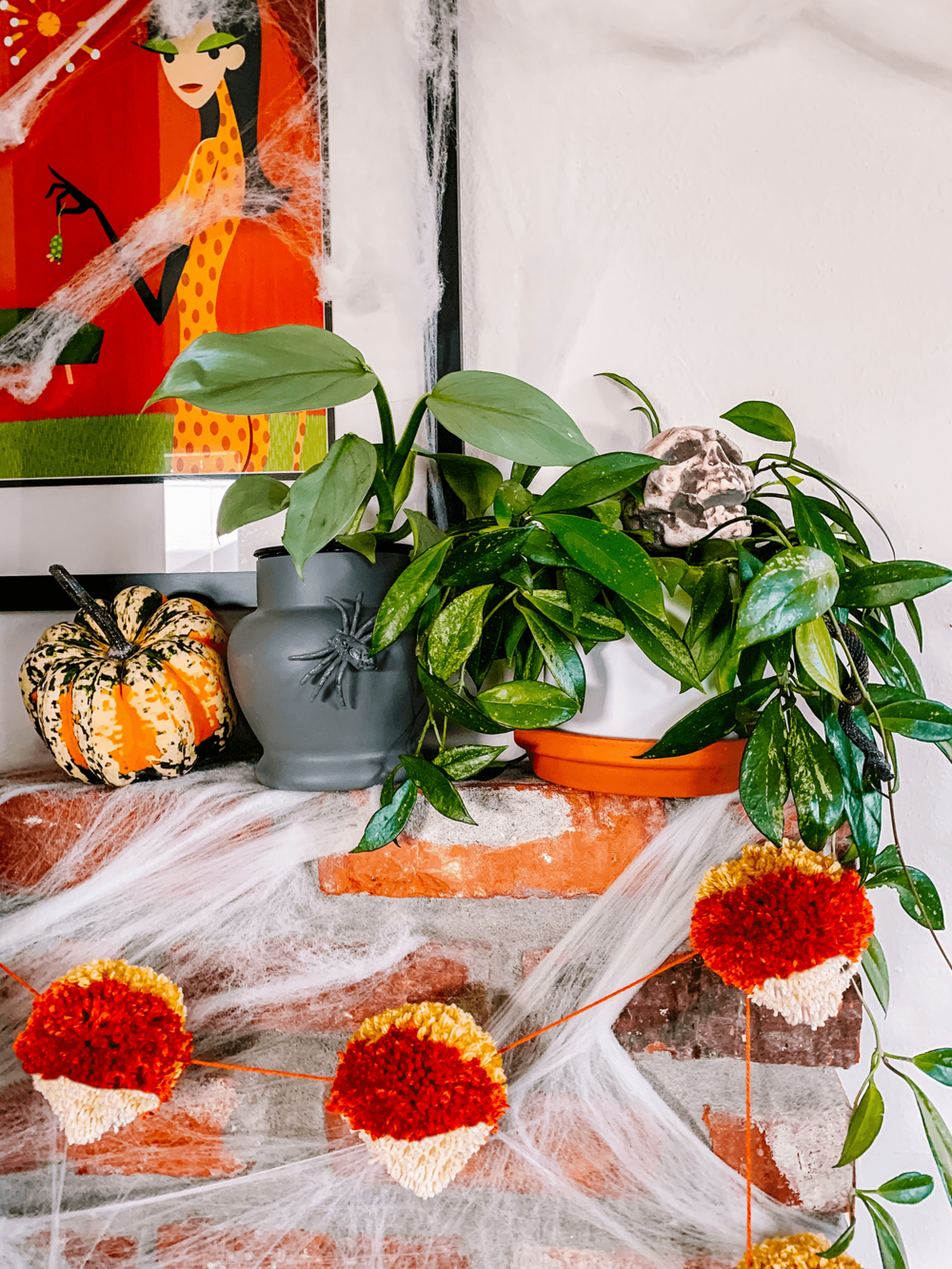 How to Make a Candy Corn Pom Garland
