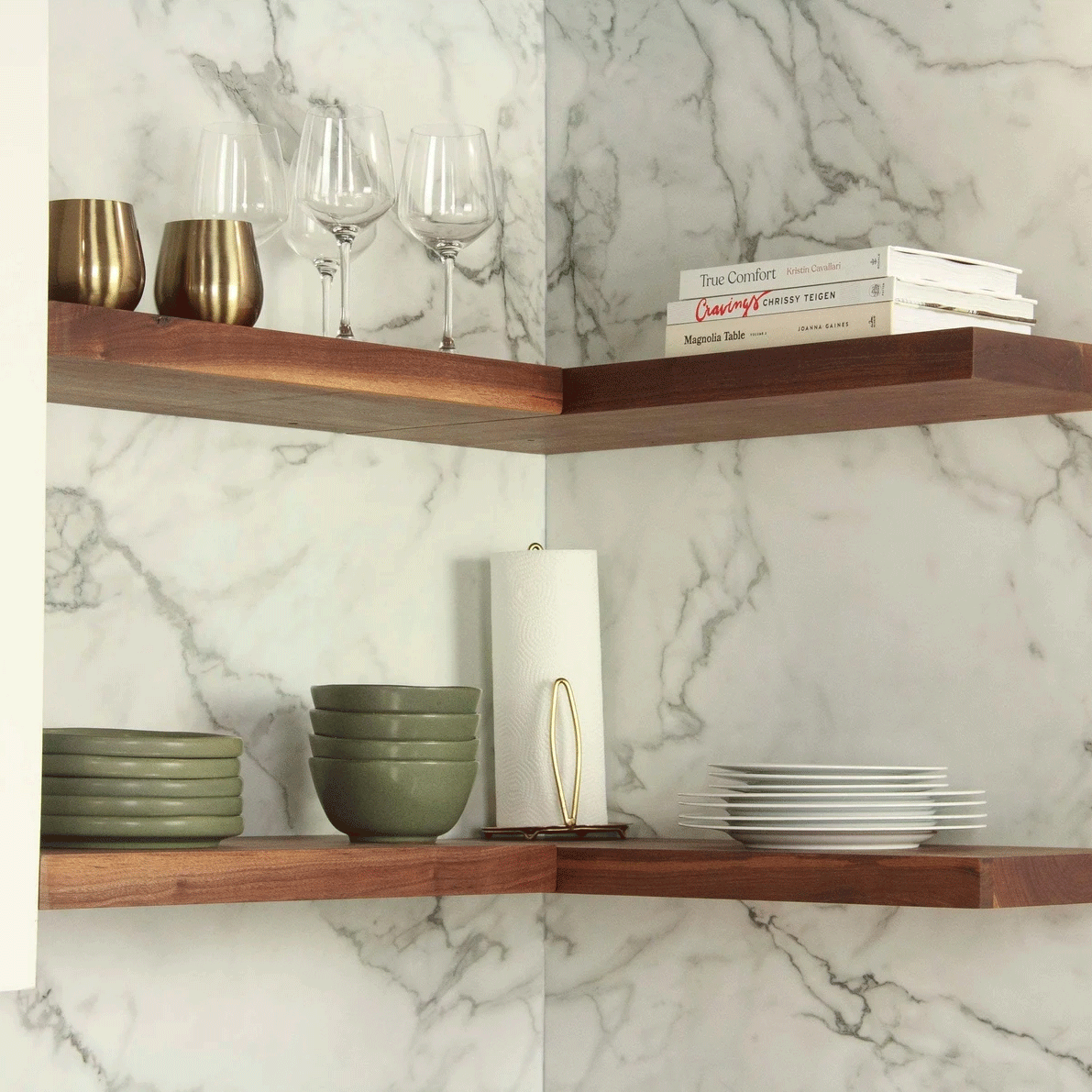 Walnut Corner Shelf | $68+