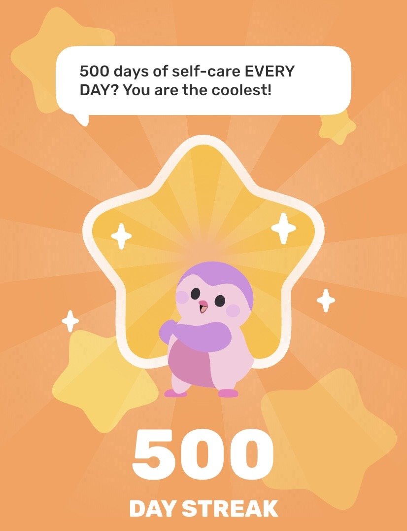 500 day streak on finch screenshot