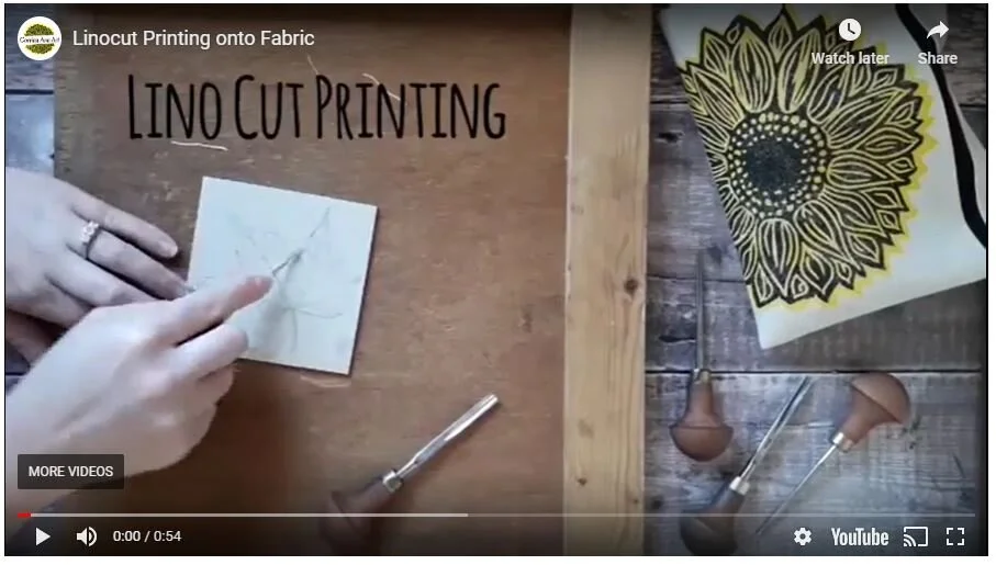VIDEO! Linocut Printing onto Fabric