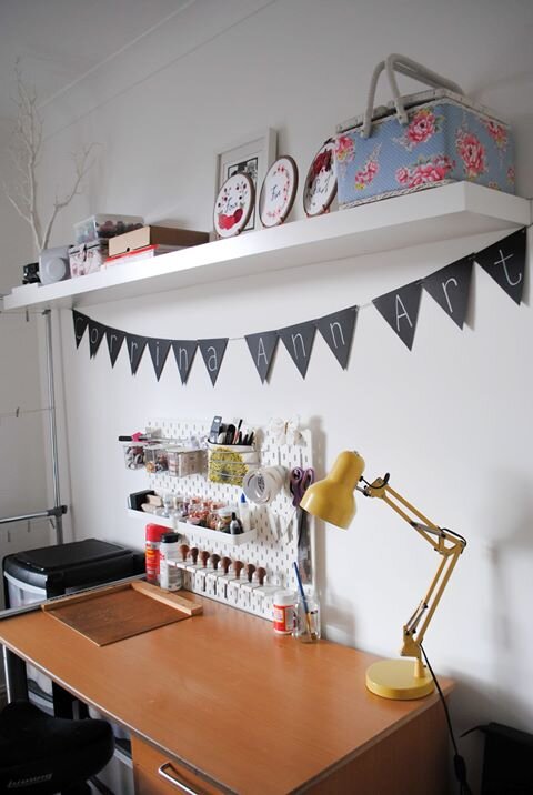 Ikea Peg Board Home printmaking studio in Risca South Wales UK.jpg