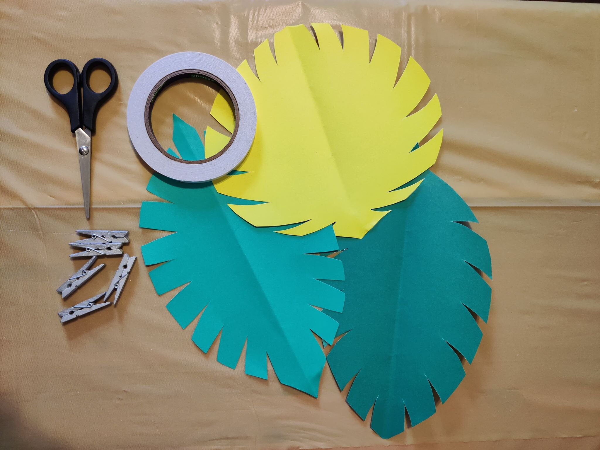 DIY tropical Leaf garland materials.jpg