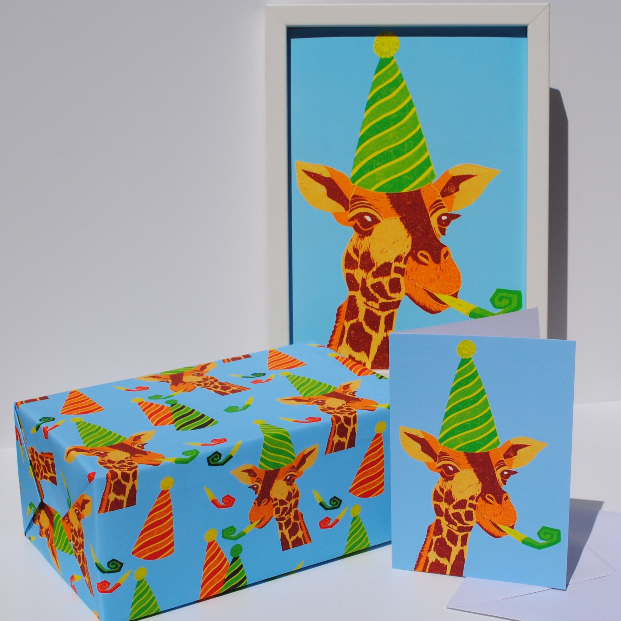 Party Giraffe Wall Art, gift wrap and greeting card.jpg