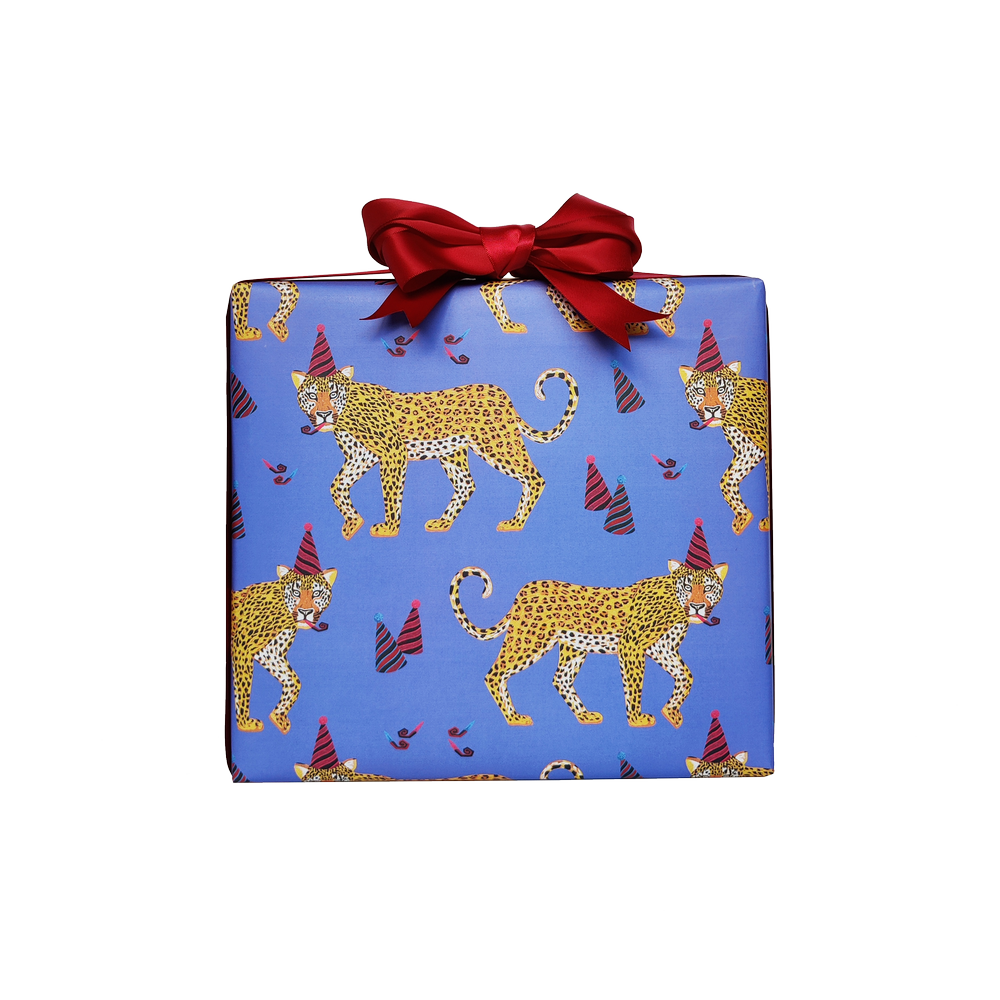 Party Leopard Birthday Wrapping Paper — Corrina Ann Art