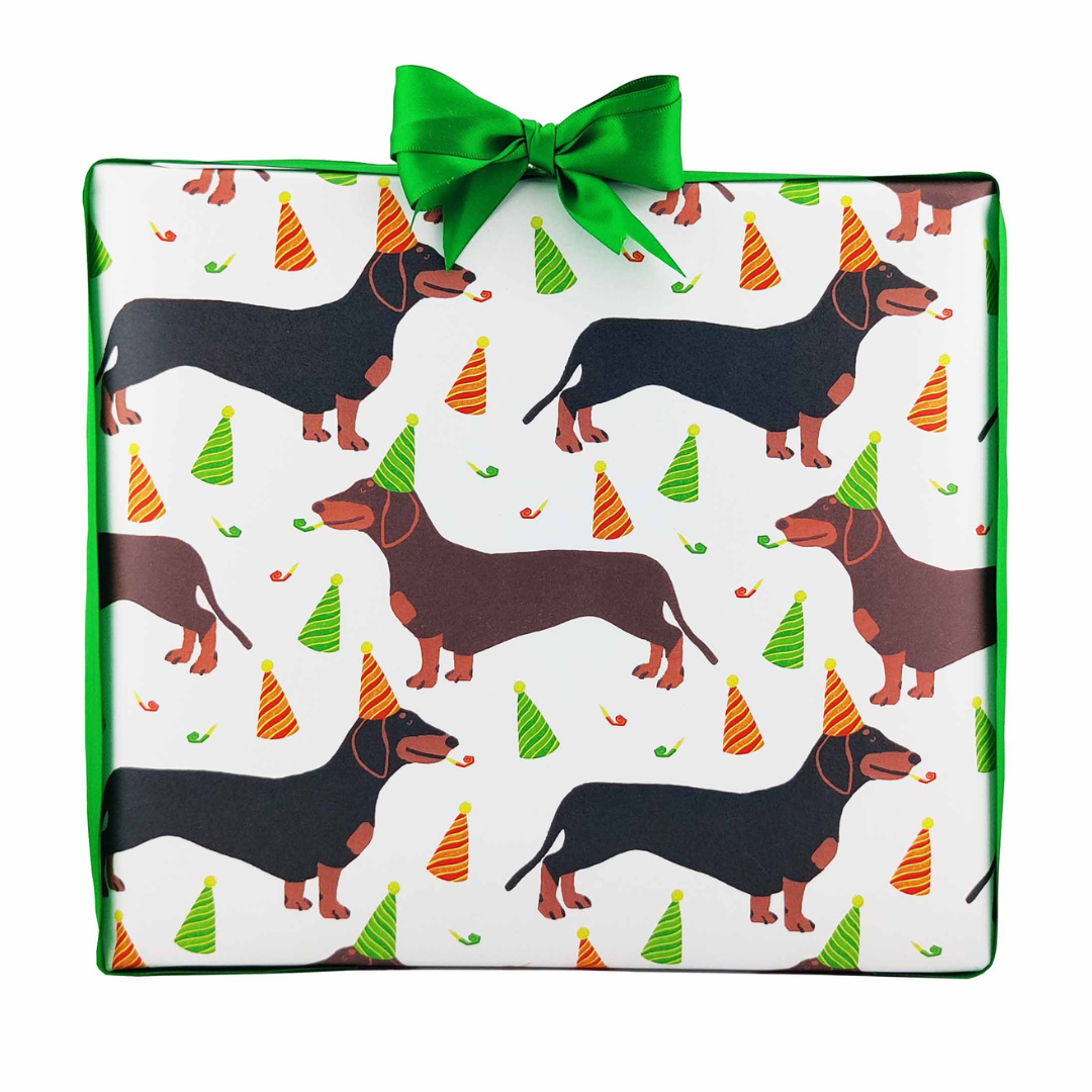 Party Sausage Dog Birthday Wrapping Paper