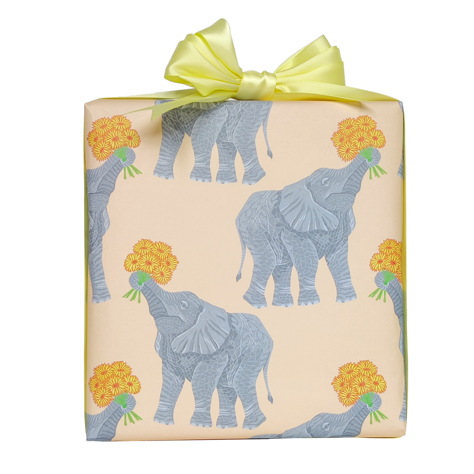 Baby Elephant with Gerberas Wrapping Paper
