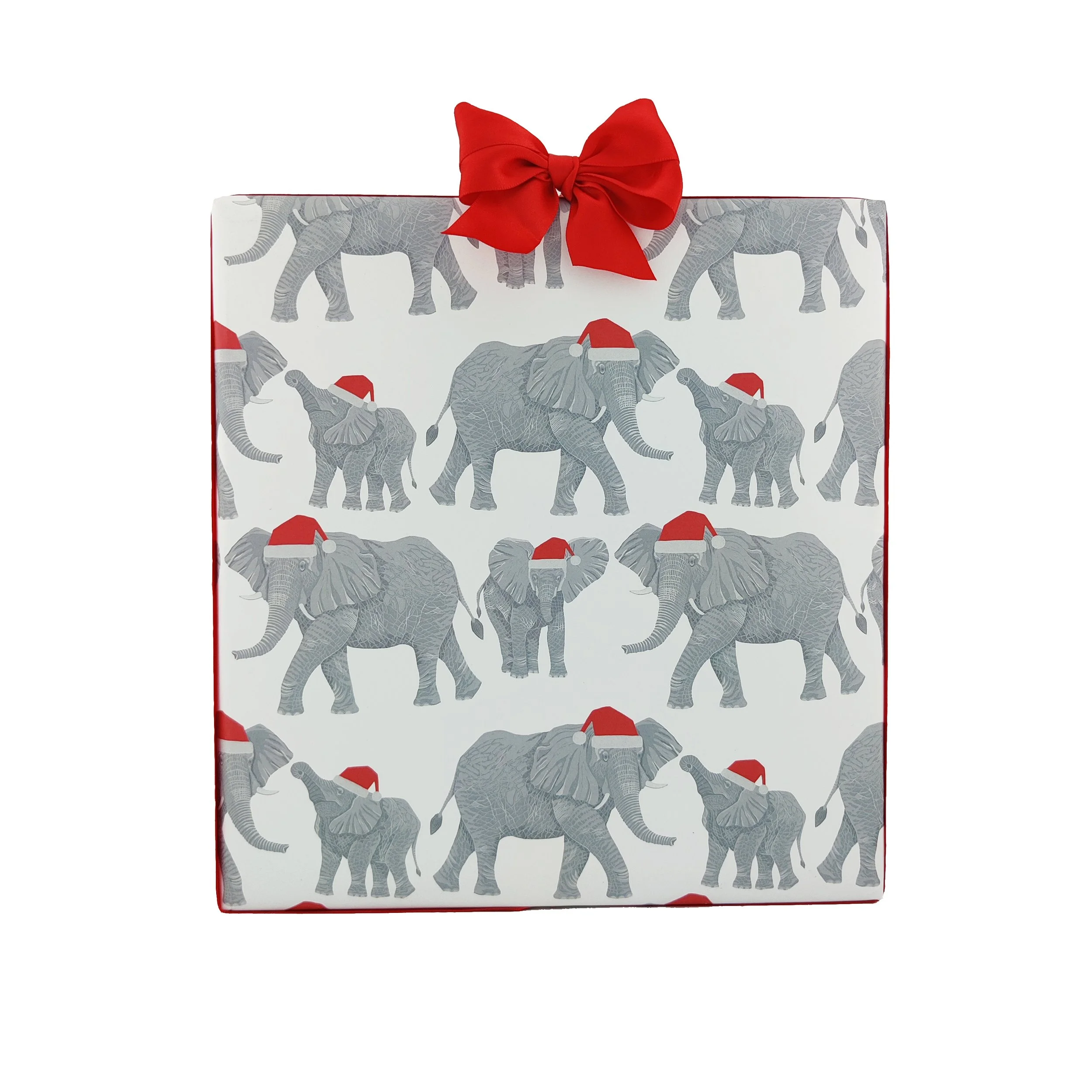 Christmas Elephant Family Wrapping Paper
