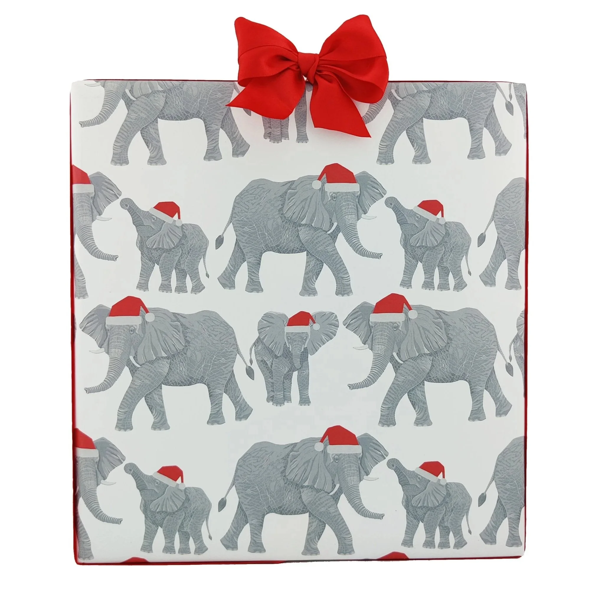 Christmas Elephant Family Wrapping Paper