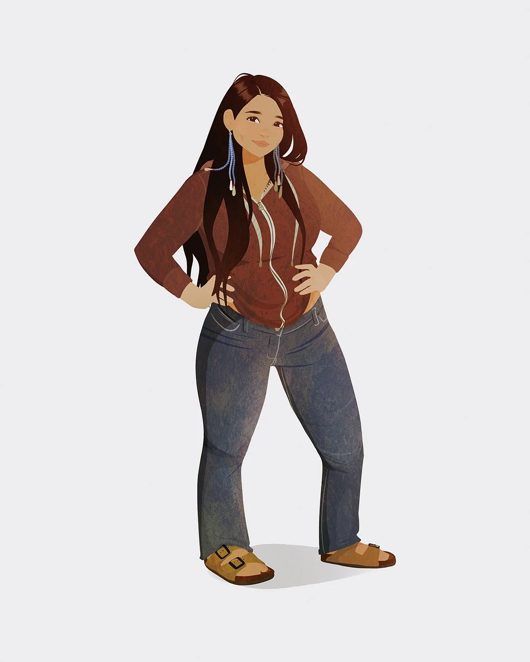Day 17 of #NDNArtober: Self-Portrait 🎀
Drawing yourself in your own style is wild lmao. 

#ndnartober2025 @ndnartober #nativeart #nativeartist #nativeanime #tlingit #ling&iacute;t #digitalart #illustrator #firealpaca