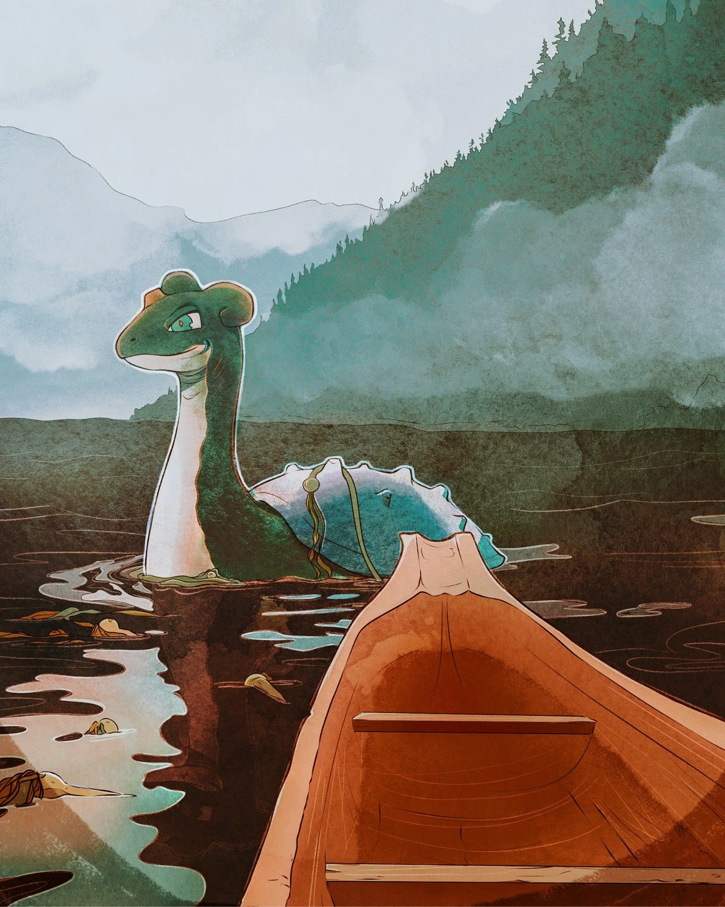 What! It's #pokemonday already?! Here's a PNW shiny of Lapras bb.

#artoftheday🎨 #nativeartist #pokemonfanart #digitalart