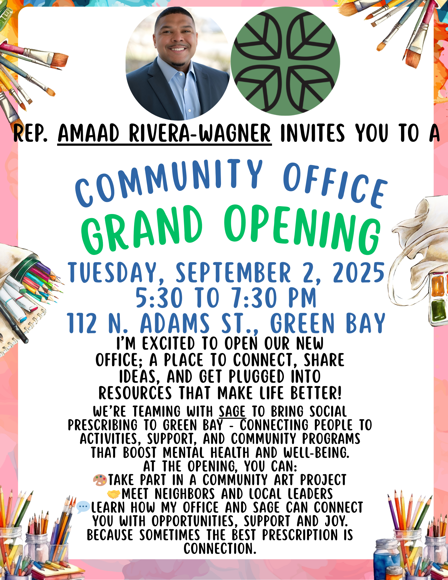 Community Office Open House with State Representative Amaad Rivera-Wagner