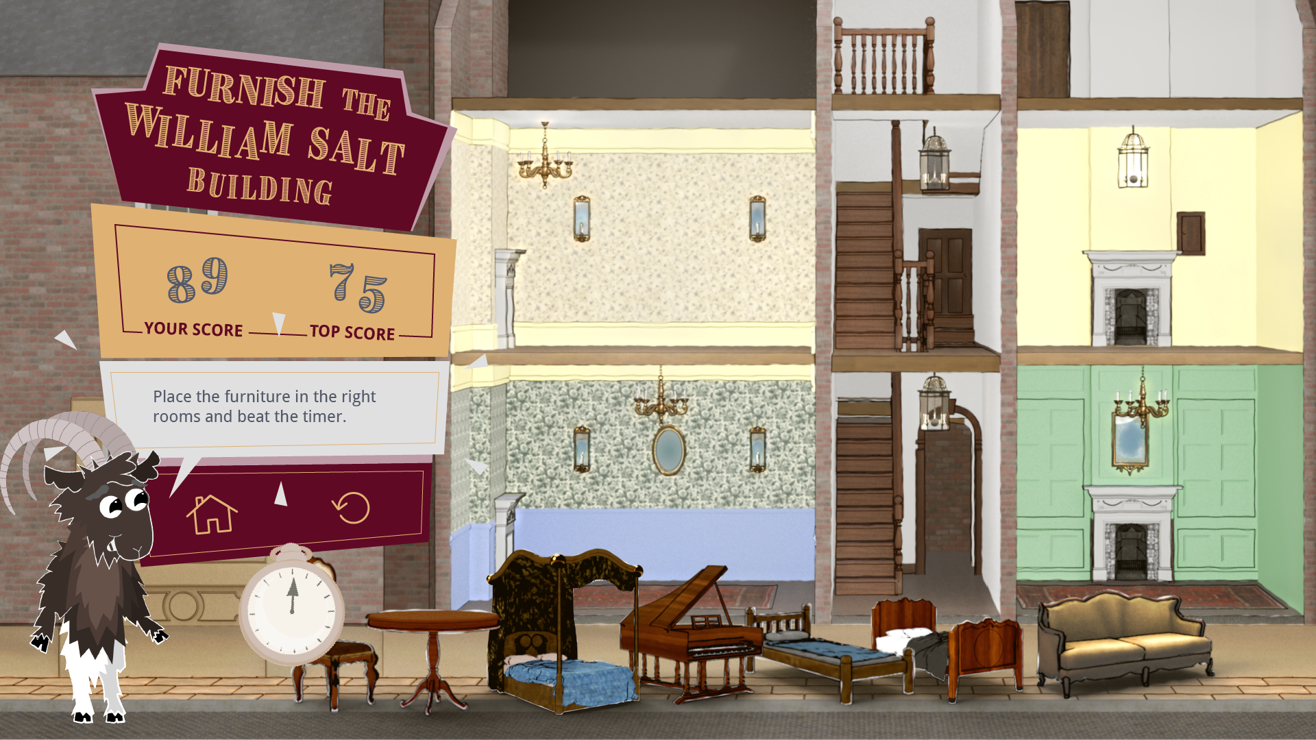 Curated wall display - furnish the William Salt House game
