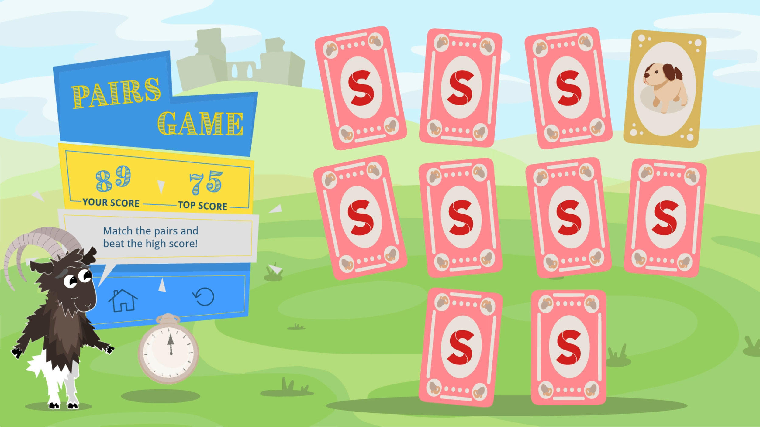 Curated wall display - pairs game