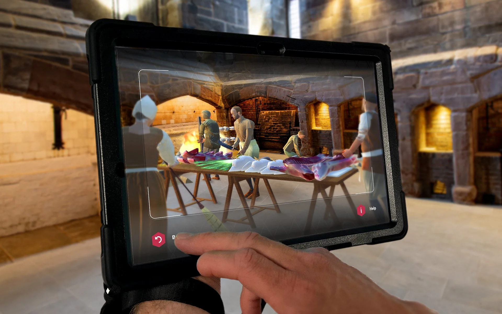 Augmented reality scene in the kitchen