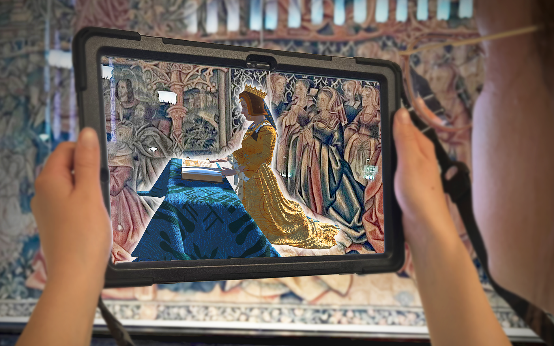 Characters based on the tapestry scenes are brought to life