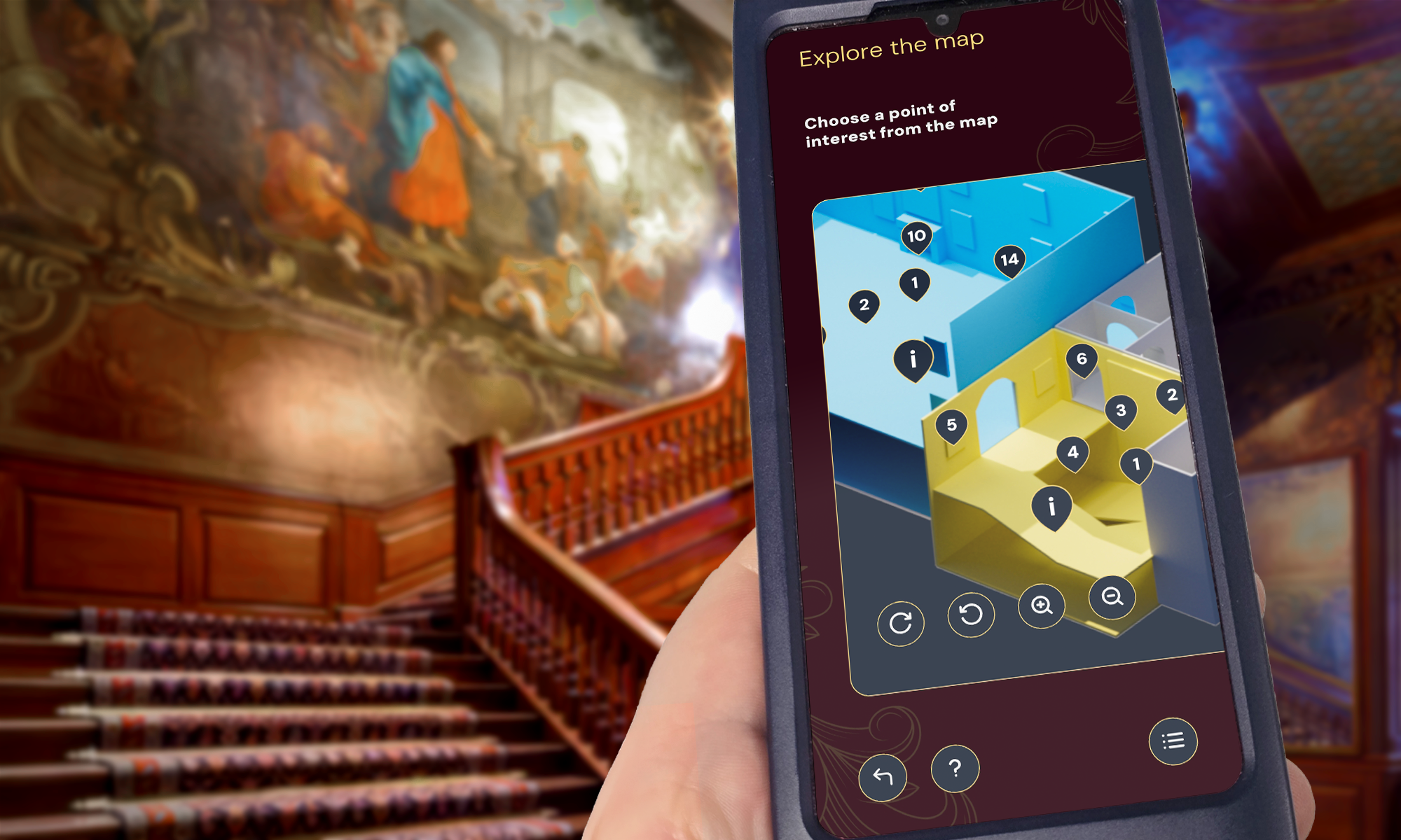 3D map ensures visitors can comfortably navigate the multi-floor building