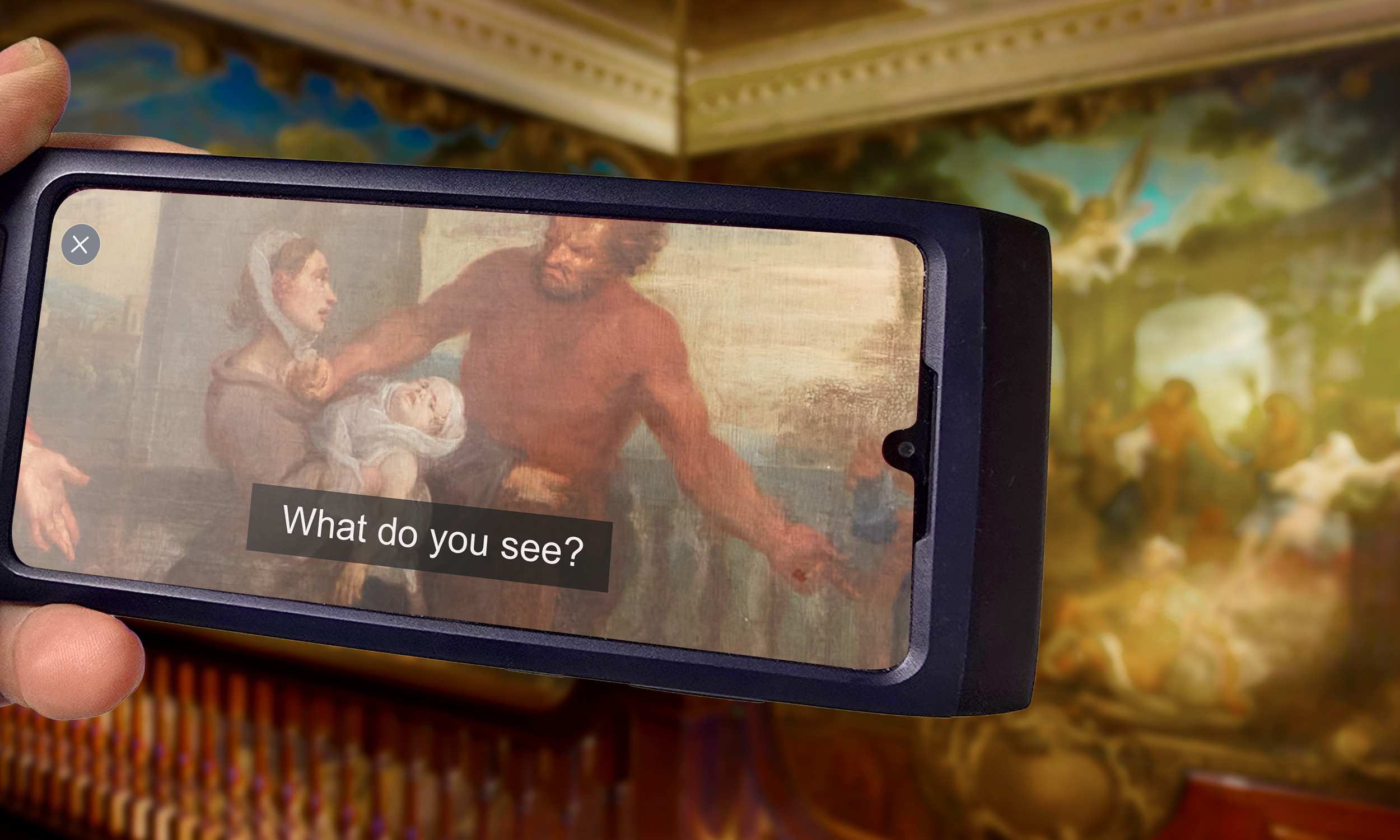 Slow looking video allows users to interpret the Hogarth Stair painting at their own pace