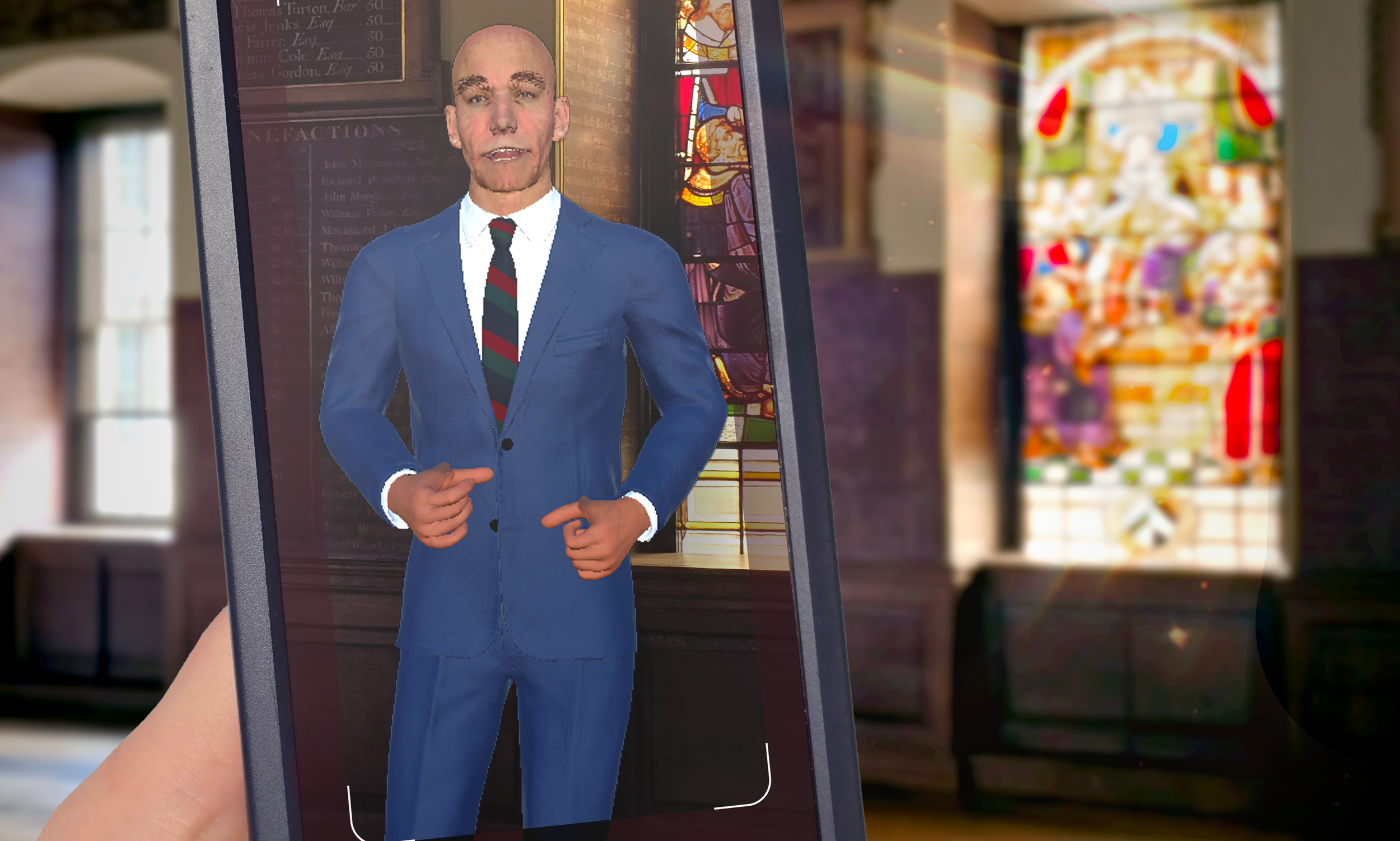 Augmented reality tour guides interpret the Great Hall and Charter Window