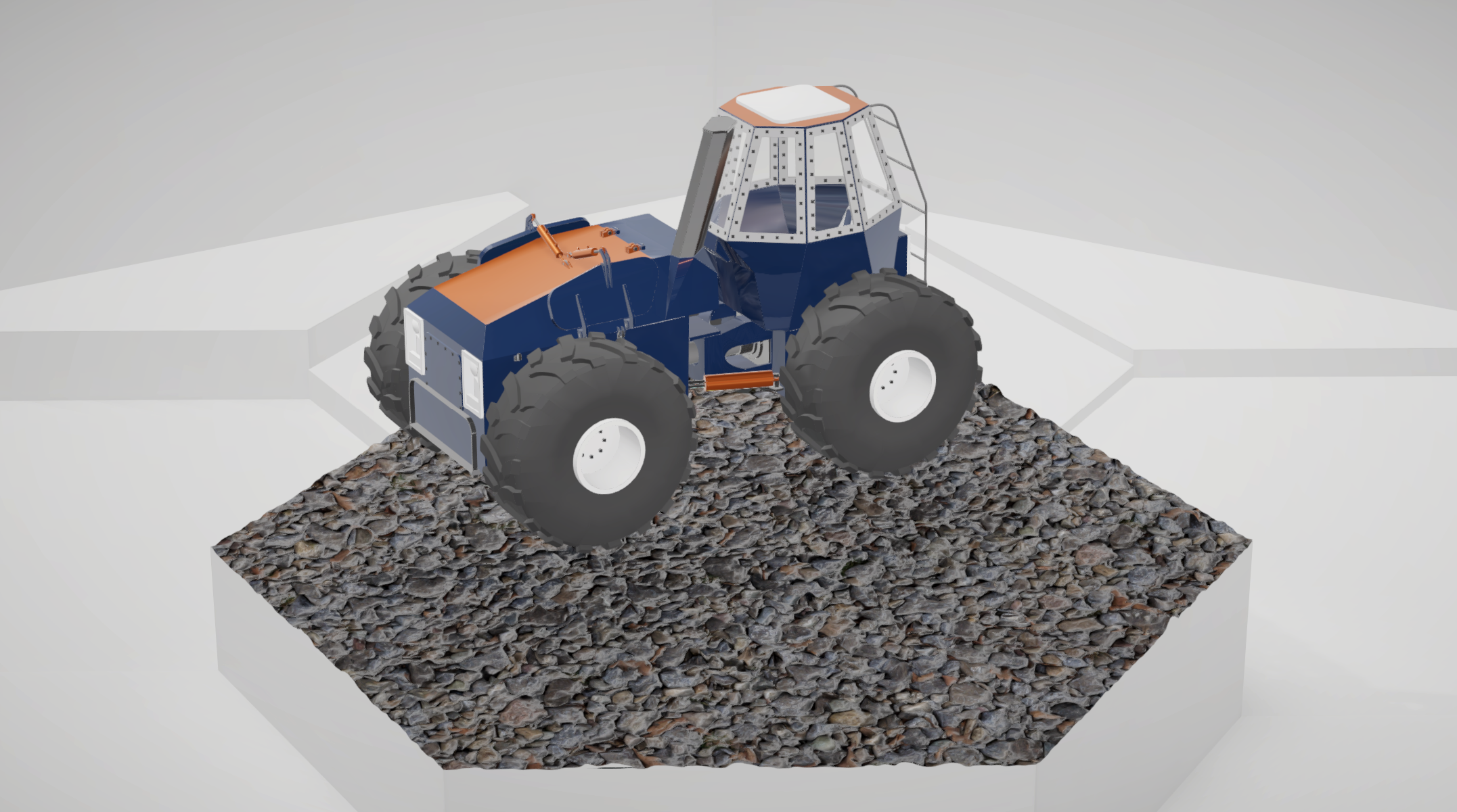 Amphibious tractor - Unity render