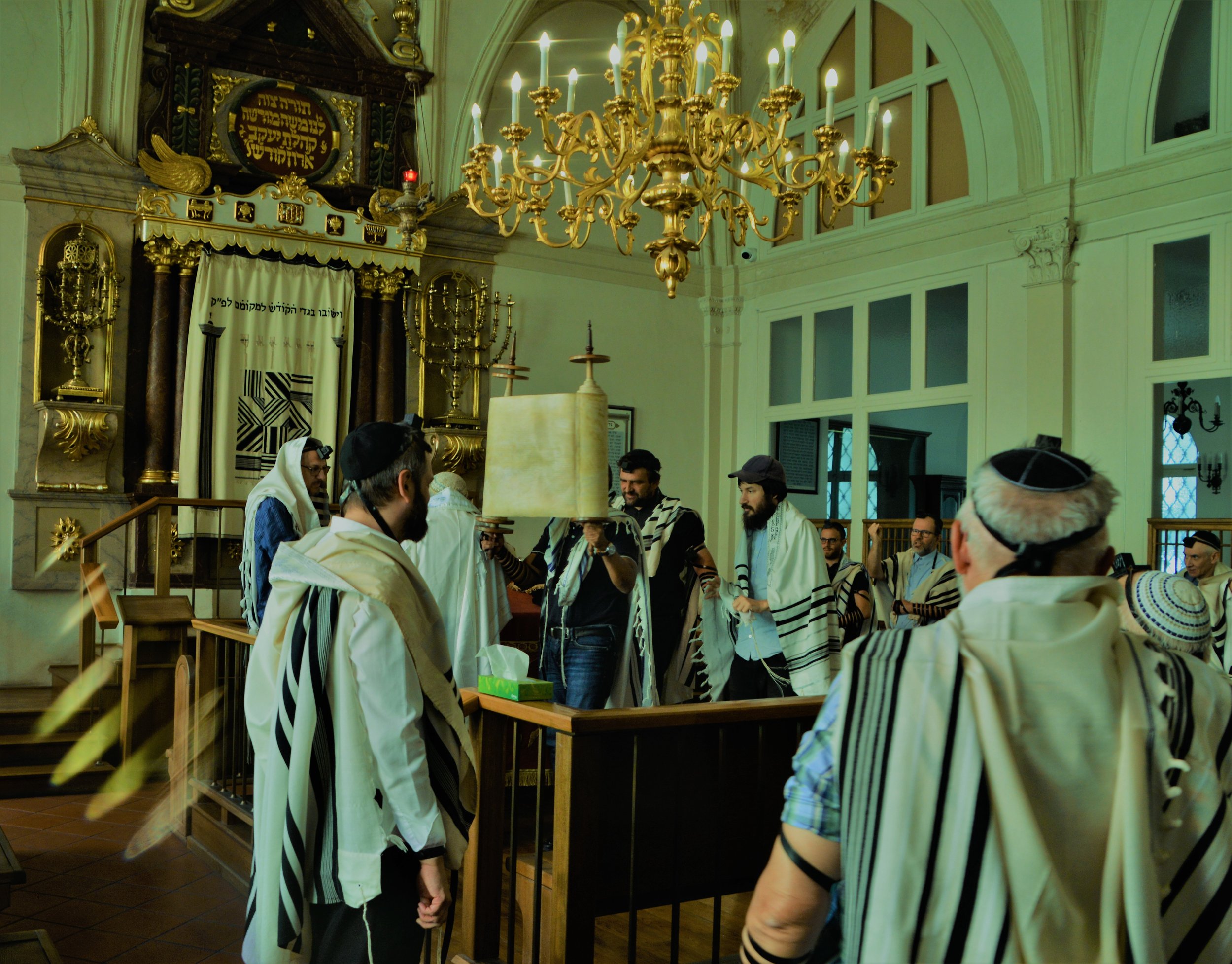Tisha B'Av afternoon service at the High Synagogue in Prague, Czech Republic. Photo — Shai Afsai
