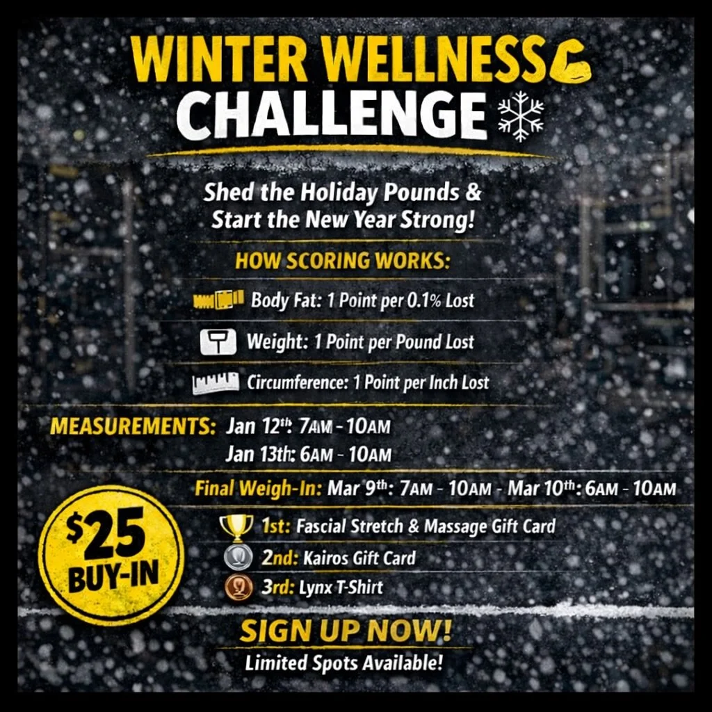 Our Winter Wellness Challenge starts this week!
A simple way to stay consistent and accountable this winter 💪🎉
