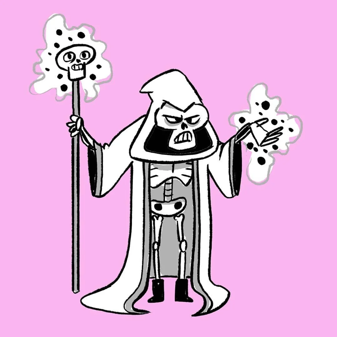 Lord Bonehead (and Alan)
.
.
.
#cartoons #animation #characterdesign #art #cartoon #dungeonsanddragons #skeleton #drawing #design #illustration