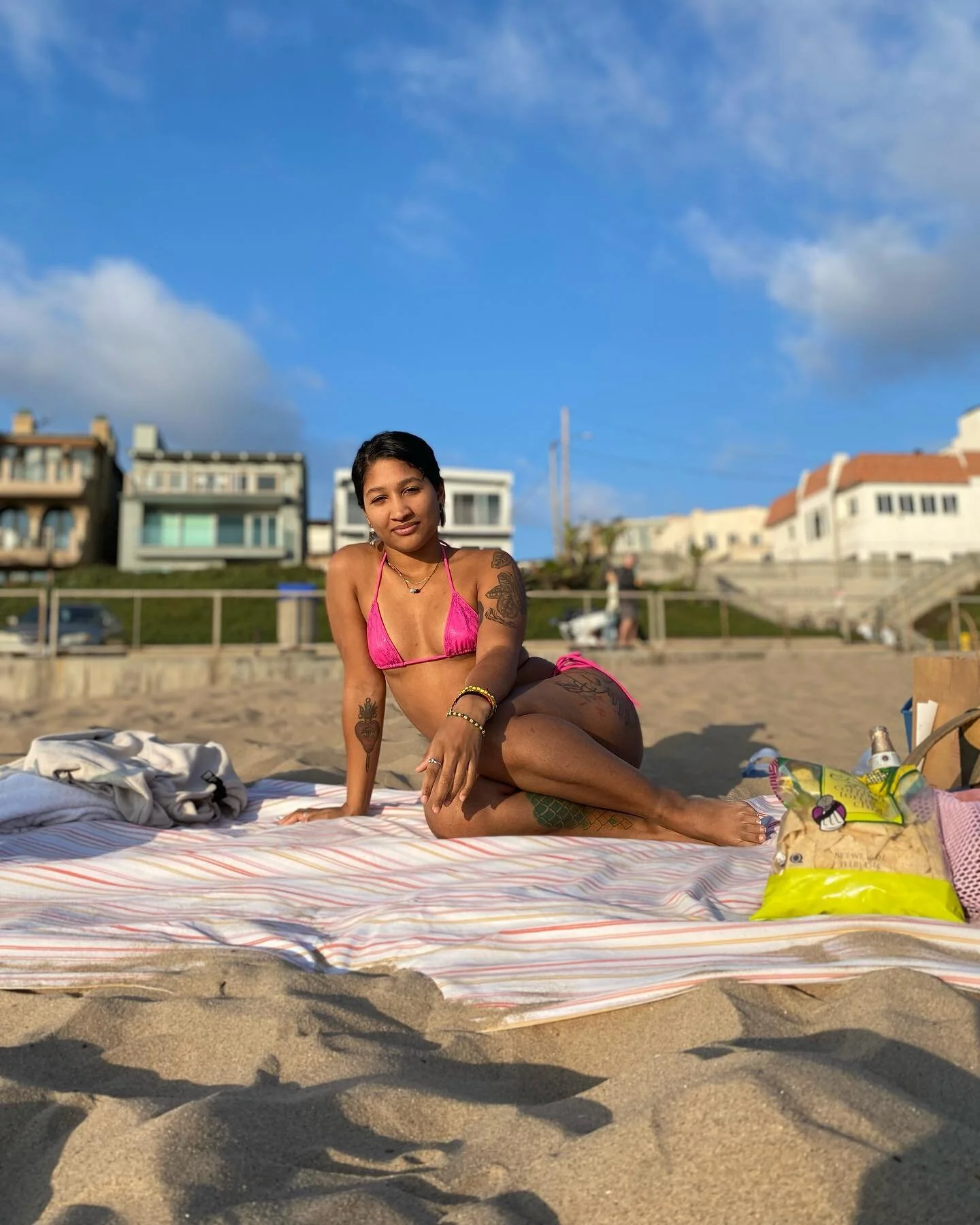 i wrote a haiku about grief
.
deep breath in my chest.
who even cares? cuz no one asks
me how it felt, ever.
.
here&rsquo;s us at the beach &ndash; happy, relaxed, and engaging in the pleasures of laying down 
.
i&rsquo;m starting up a grief circle o