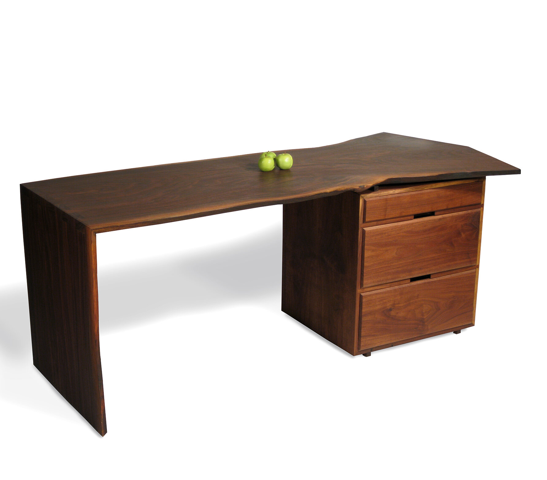Live-edge desk in walnut