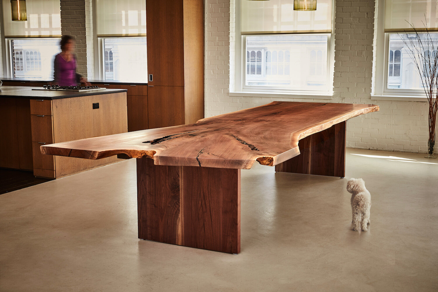 Walnut Slab Table, Slab Legs