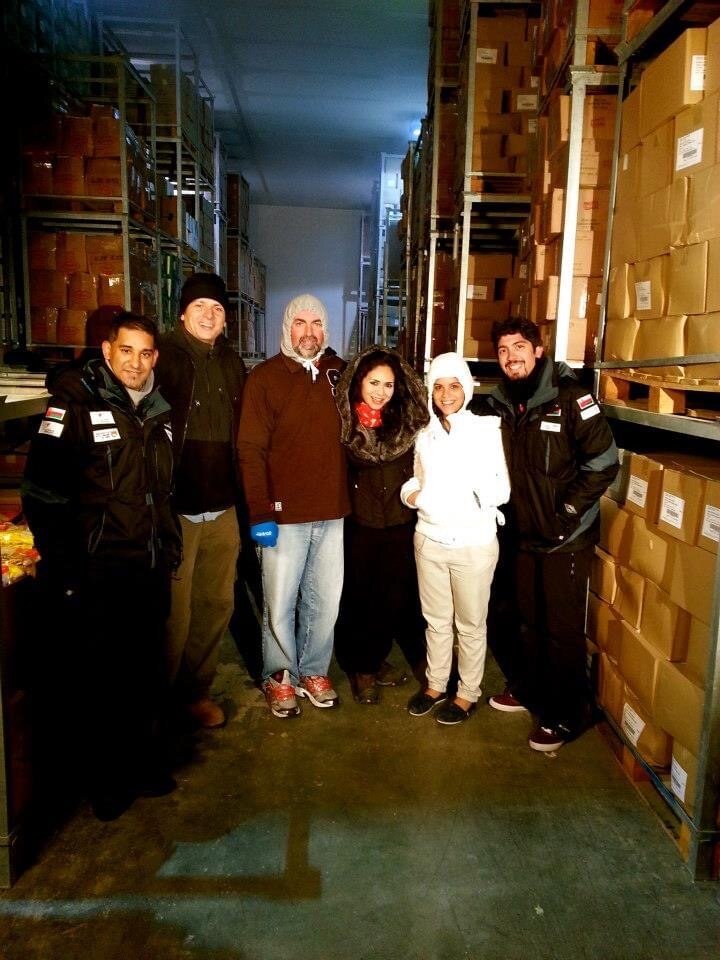 Never thought I’d film in a freezer. Team photo with “The Freezing Omanis”, who prepped for an expedition to Antarctica in a freezer. 