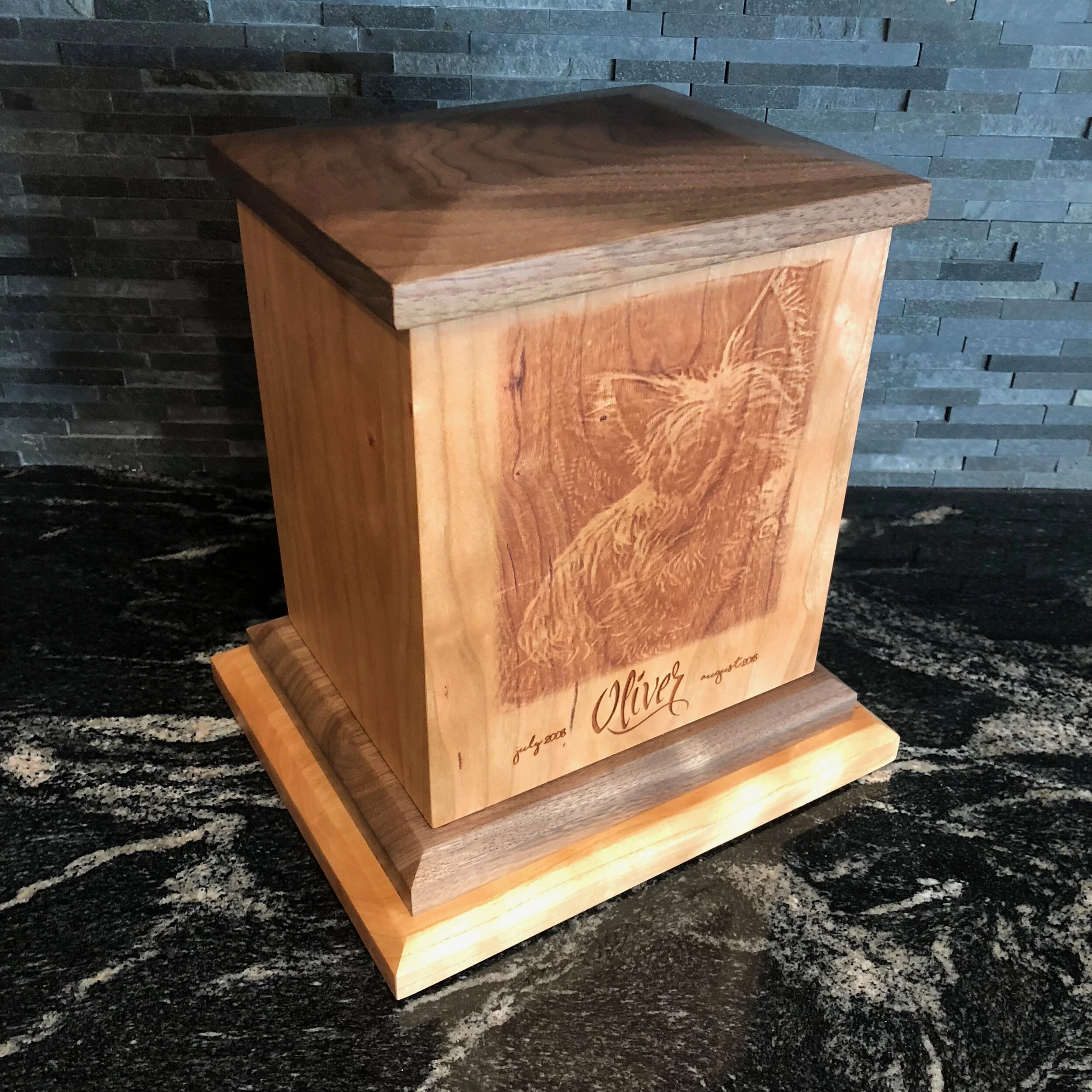 BillyBlocks, Canadian made, pet urn, pet keepsake, high quality, unique table, conference table, high end, kitchen table, live edge table, hand crafted, custom furniture, timeless, custom woodwork, solid wood, art