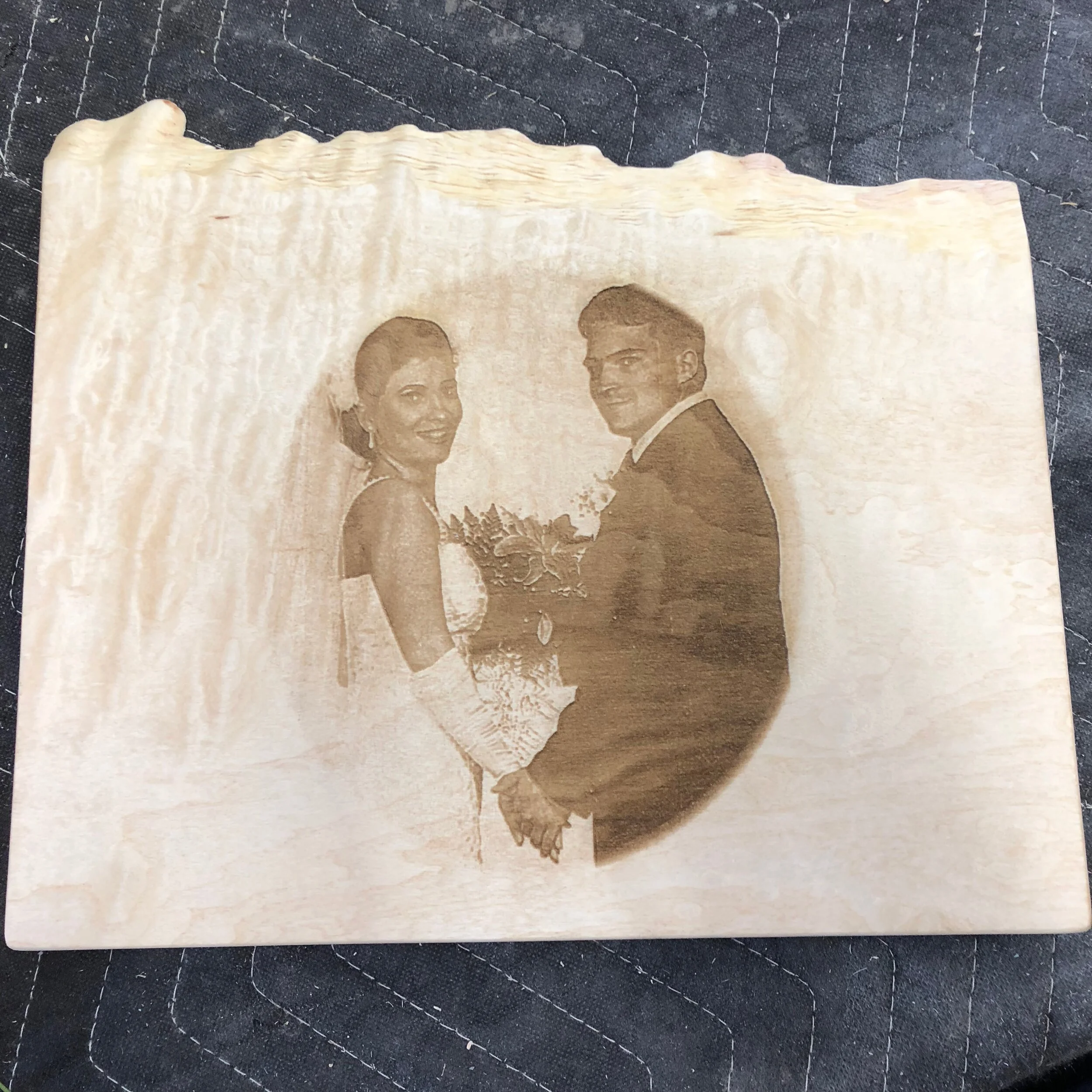 BillyBlocks, Canadian made, engraver, laser engraver, photo etch, keep sake, high quality, unique table, conference table, high end, kitchen table, live edge table, hand crafted, custom furniture, timeless, custom woodwork, solid wood, art