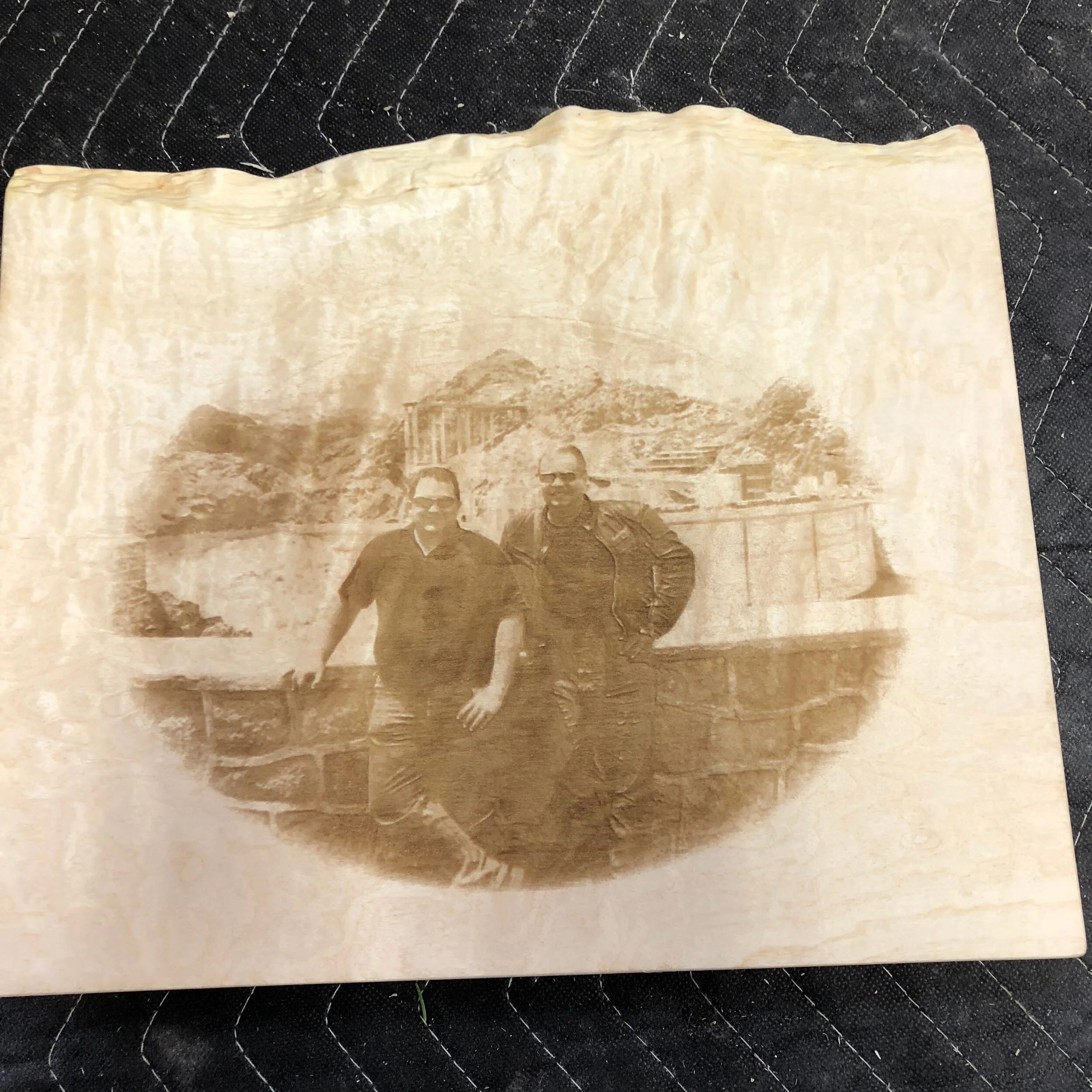 BillyBlocks, Canadian made, engraver, laser engraver, photo etch, keep sake, high quality, unique table, conference table, high end, kitchen table, live edge table, hand crafted, custom furniture, timeless, custom woodwork, solid wood, art