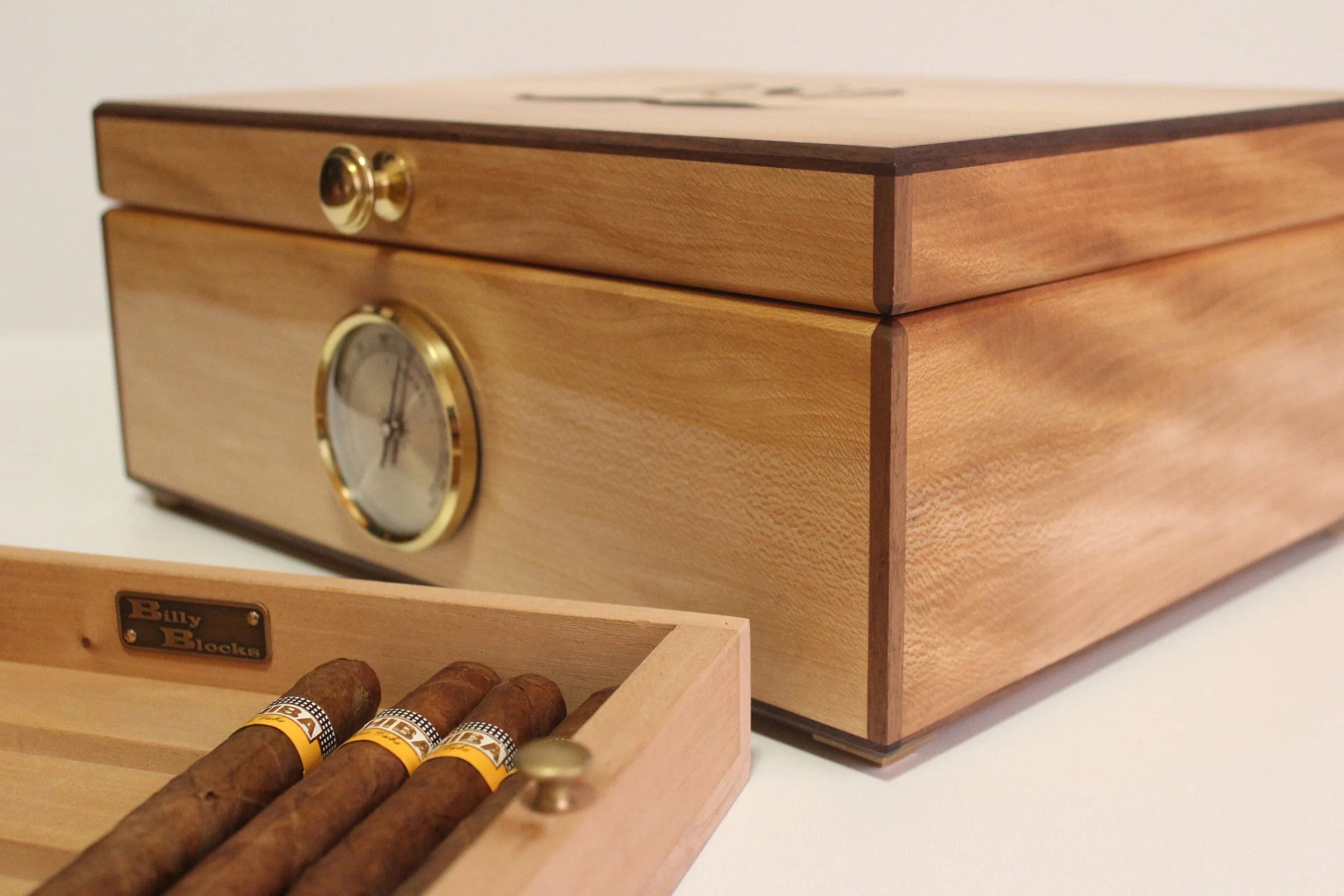 humidor, high end humidor, solid wood humidor, Custom gift, corporate gift ideas, BillyBlocks, engraver, laser engraver, photo etch, signage, custom sign, high quality, unique art, hand crafted, custom furniture, timeless, custom woodwork, solid wood