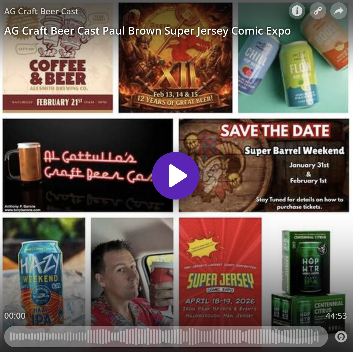 AG Craft Beer Cast Paul Brown Super Jersey Comic Expo