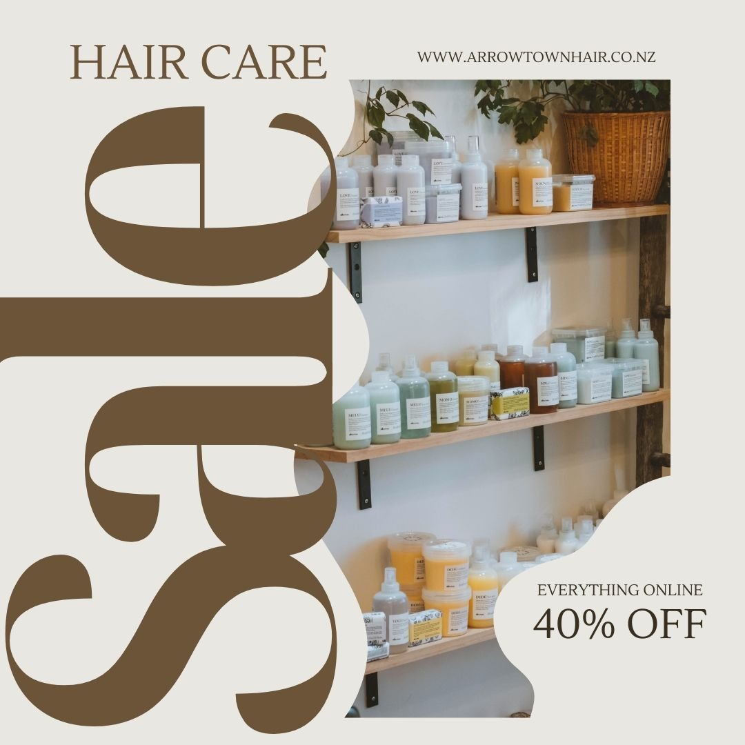 Our biggest online sale is still running 🤩 There's limited stock left and things are selling quick! 💛 Shop 40% off everything online from shampoo, styling, treatments &amp; more at www.arrowtownhair.co.nz ✨

Once everything is sold, they're gone fo
