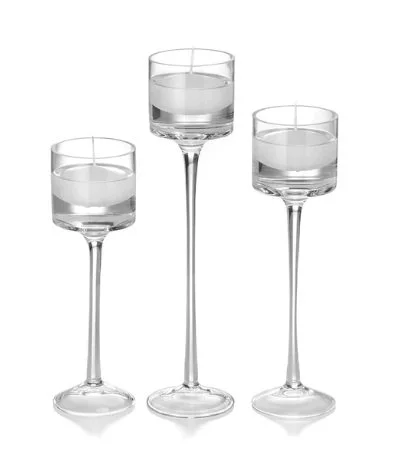 Monet Style Stemmed Vases - Set of 3