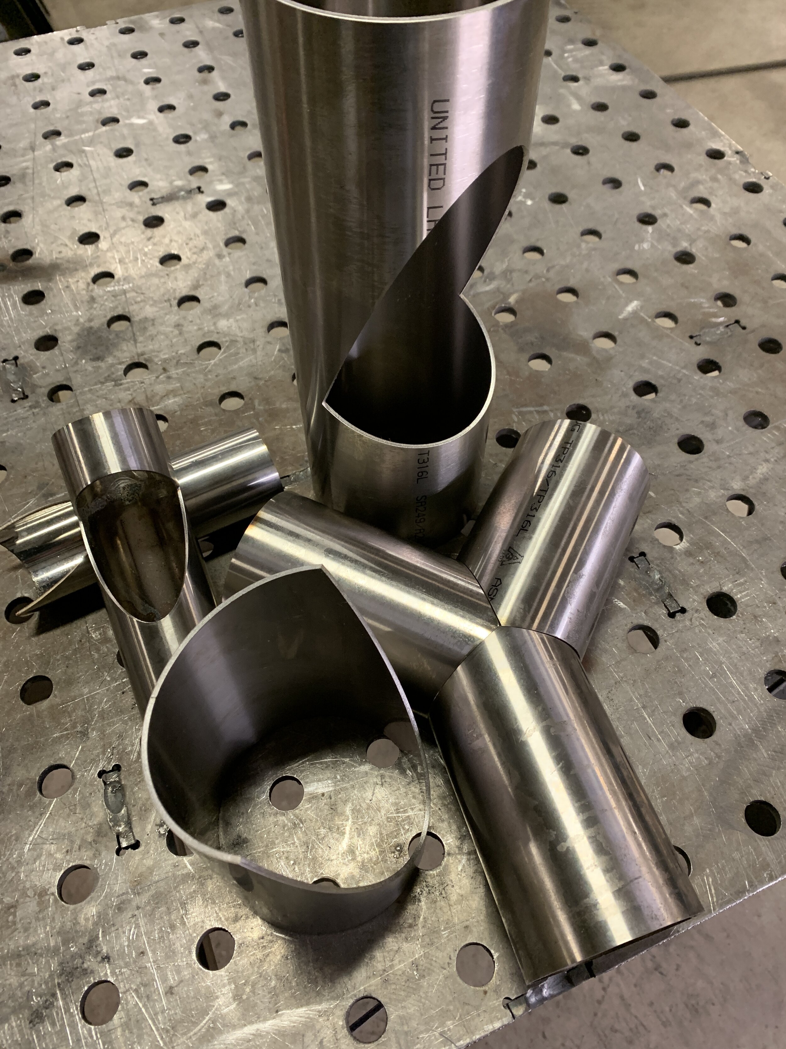 Laser cut stainless sanitary tube fittings