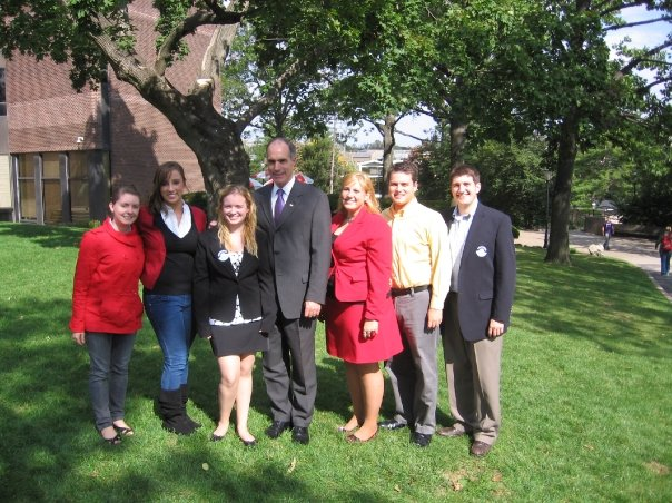 Joanna with Sen. Bob Casey, a guest of the SJU College Democrats during her tenure as president.