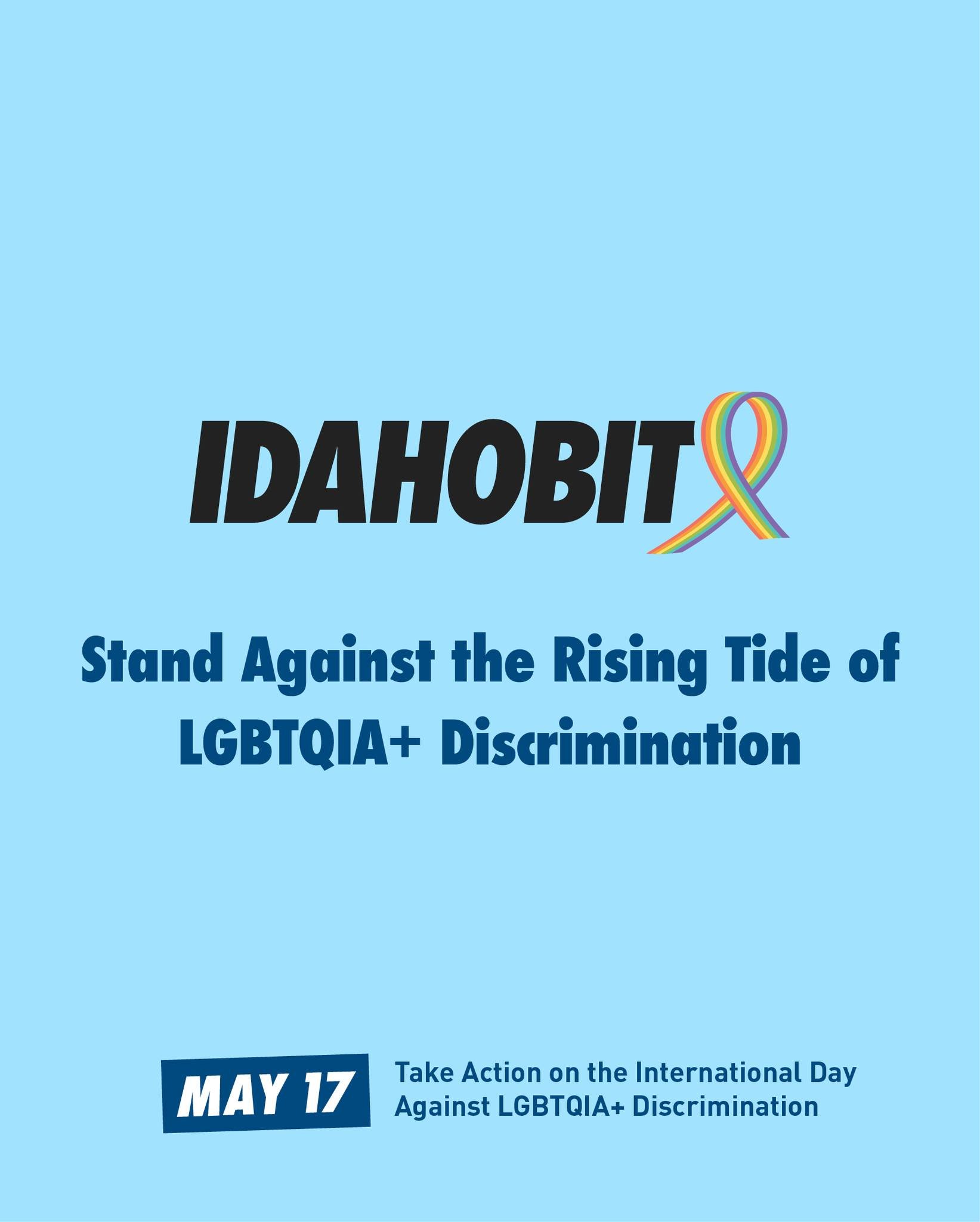 Today, May 17, is IDAHOBIT, aka. International Day Against Homophobia, Biphobia, Intersex Discrimination and Transphobia+.

IDAHOBIT is the anniversary of May 17, 1990, when the World Health Organisation removed homosexuality from the Classification 