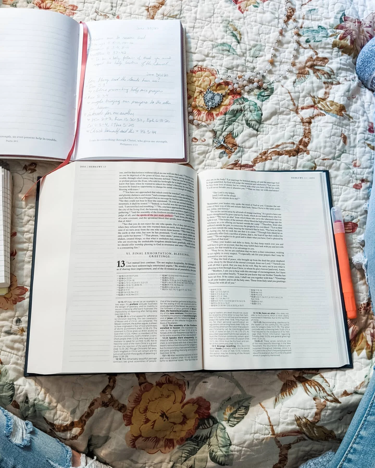 Today I'm reading about the intercession of the saints in heaven. This is a teaching that is different than how I previously practiced my faith. 
Reading the Bible in a different perspective than I used to make the Bible seem like a whole new book. M