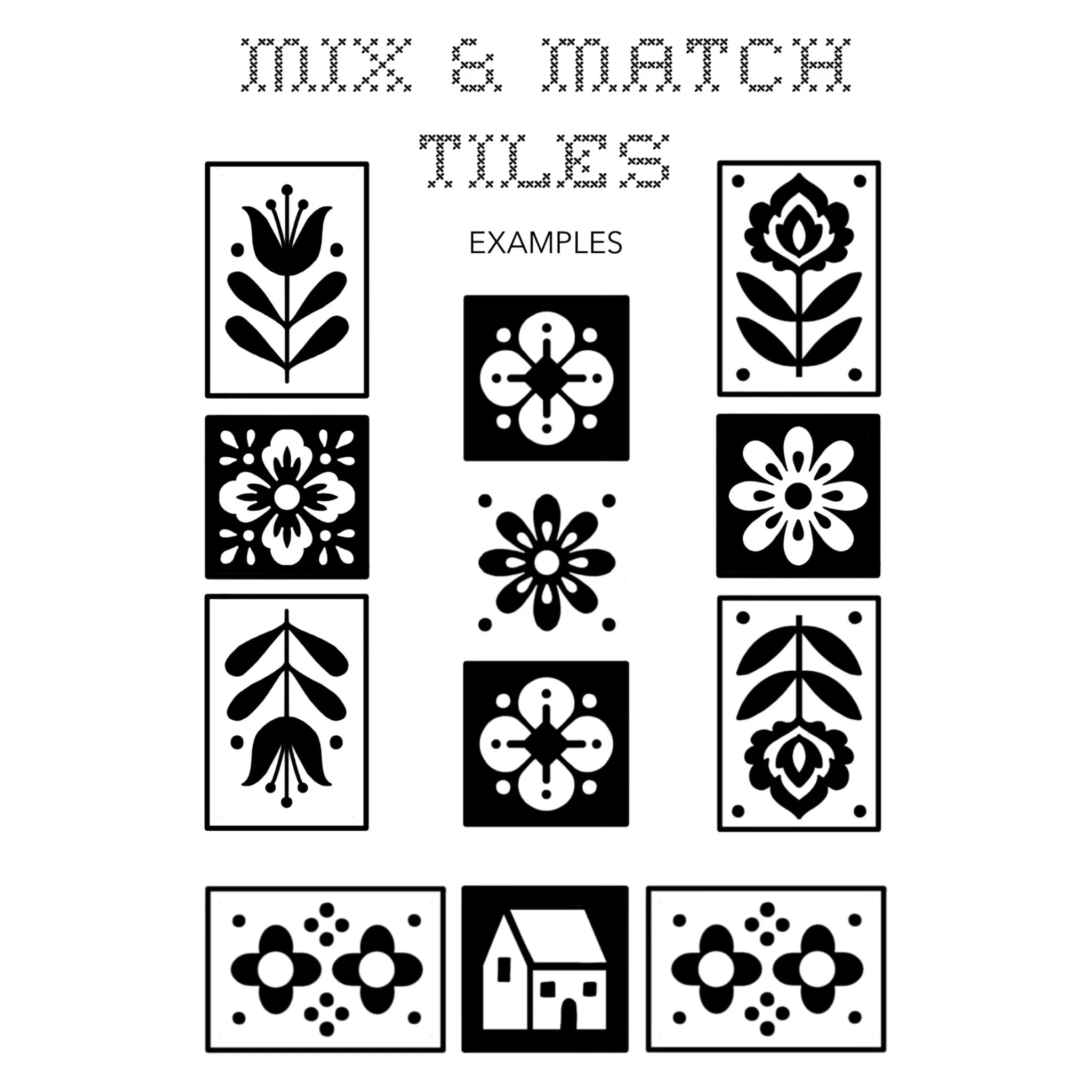 *new*  MIX & MATCH TILES 
First 2 tiles at full price, add a third tile at half price (Black tiles will always default as "first tiles")